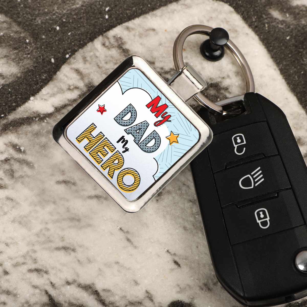 My Father My Hero Metal Keychain