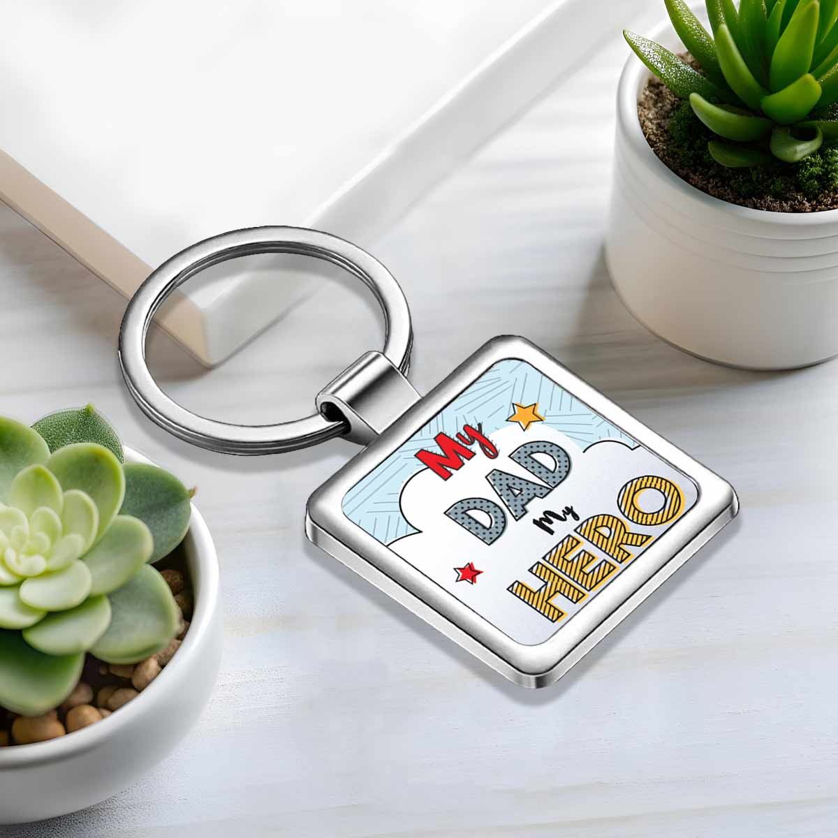 My Father My Hero Metal Keychain