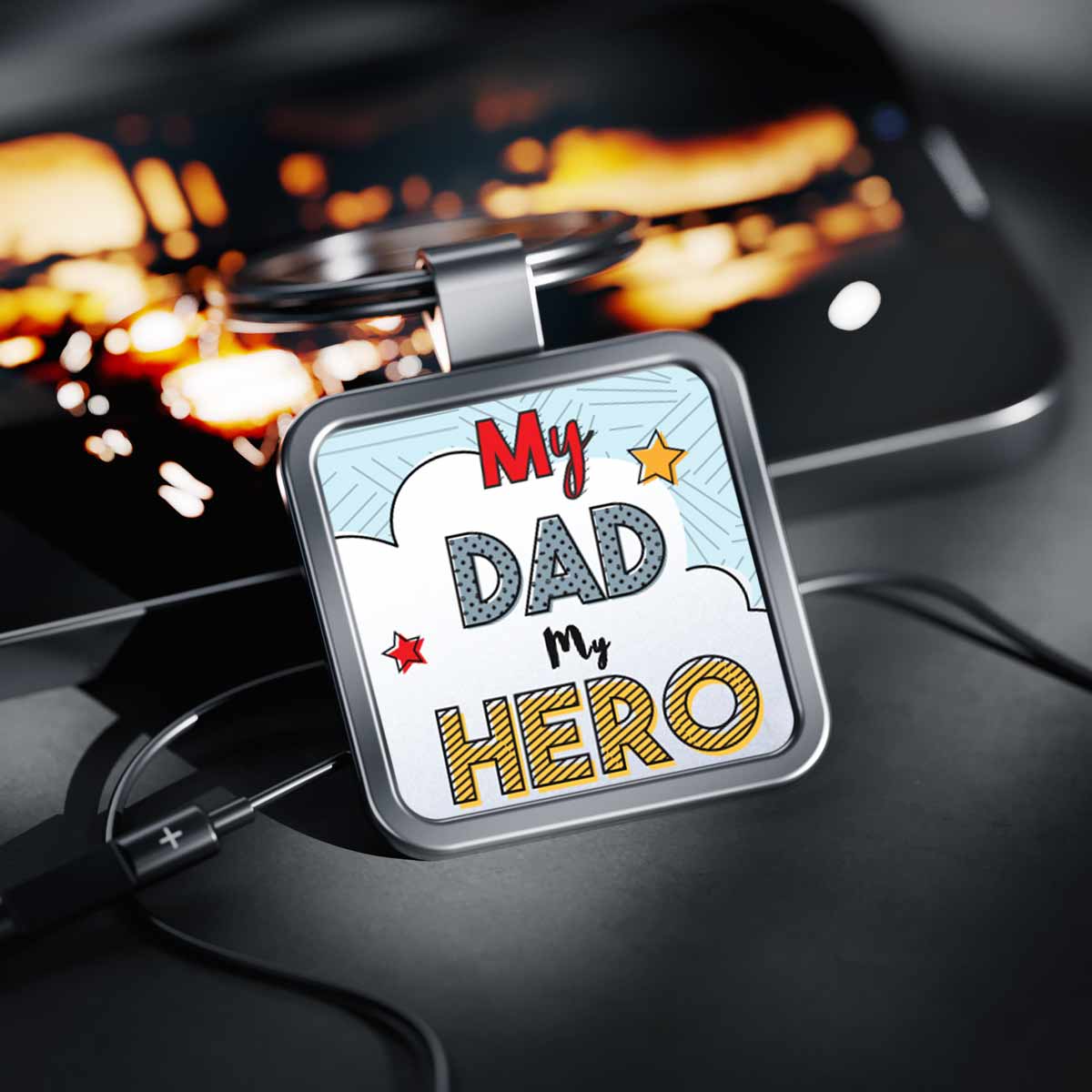 My Father My Hero Metal Keychain