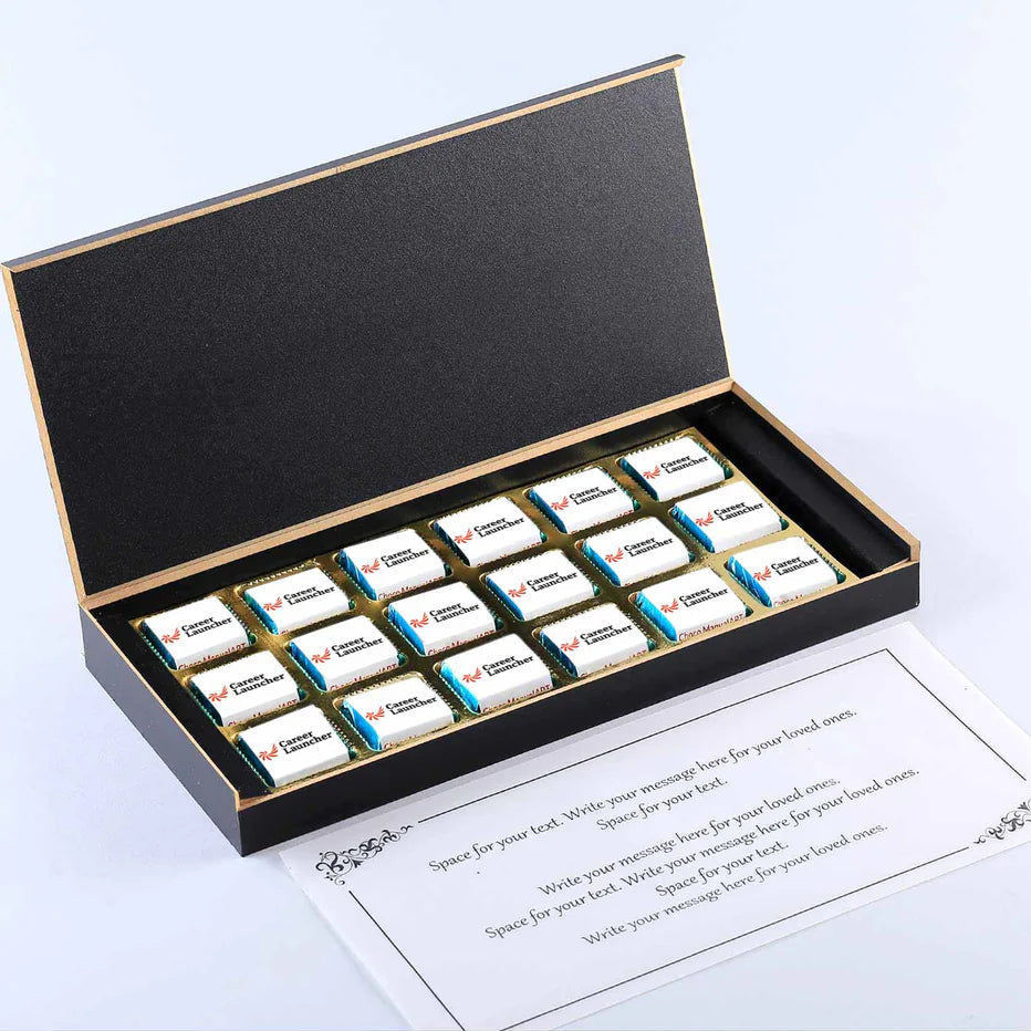 Floral print women's day gift of printed chocolates