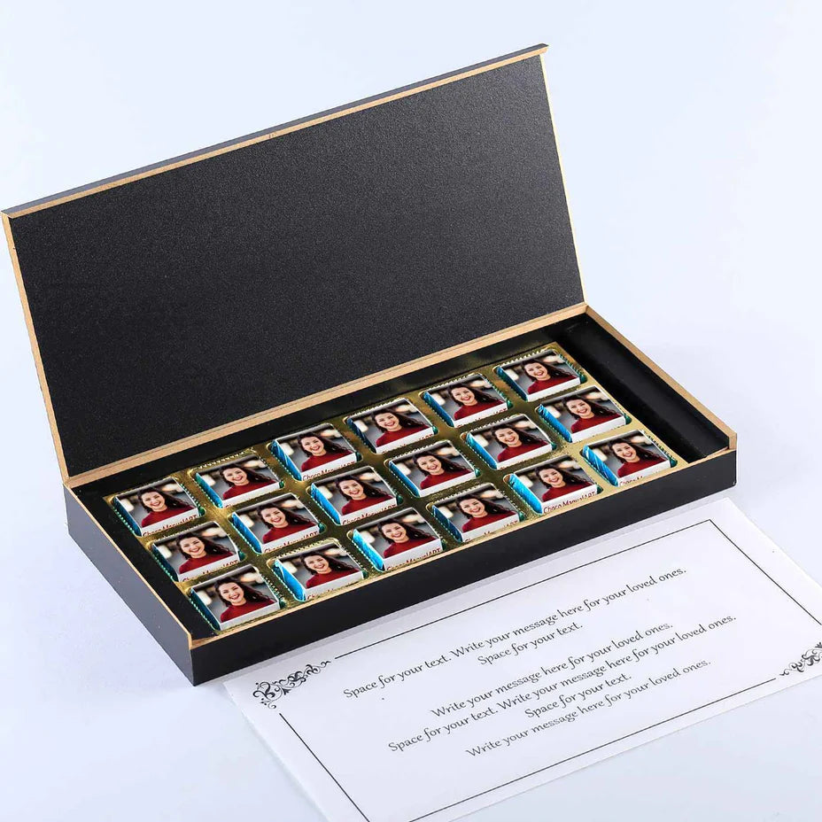 Red & Black women's day personalised chocolates gift