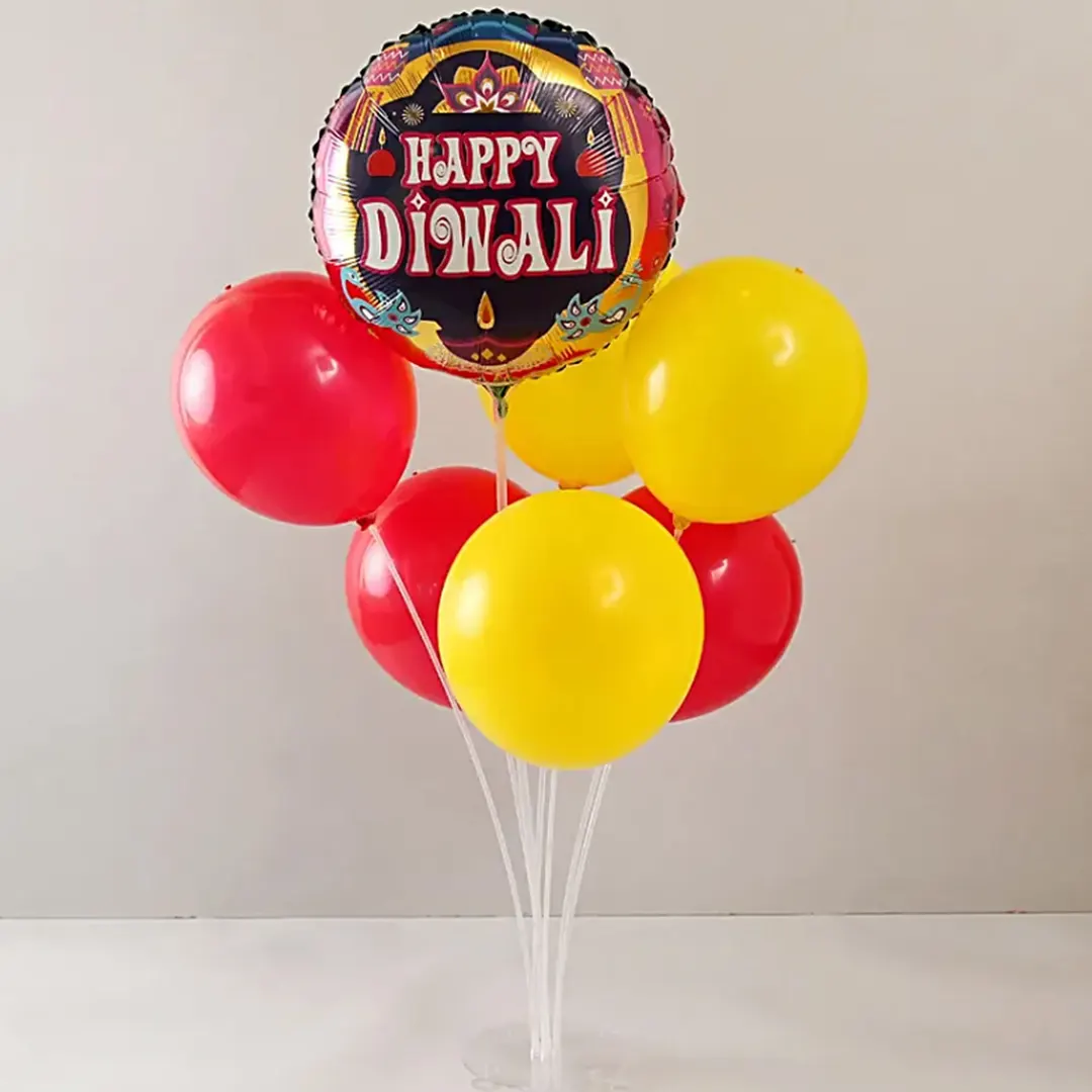 Glowing Happy Diwali Balloon Bouquet