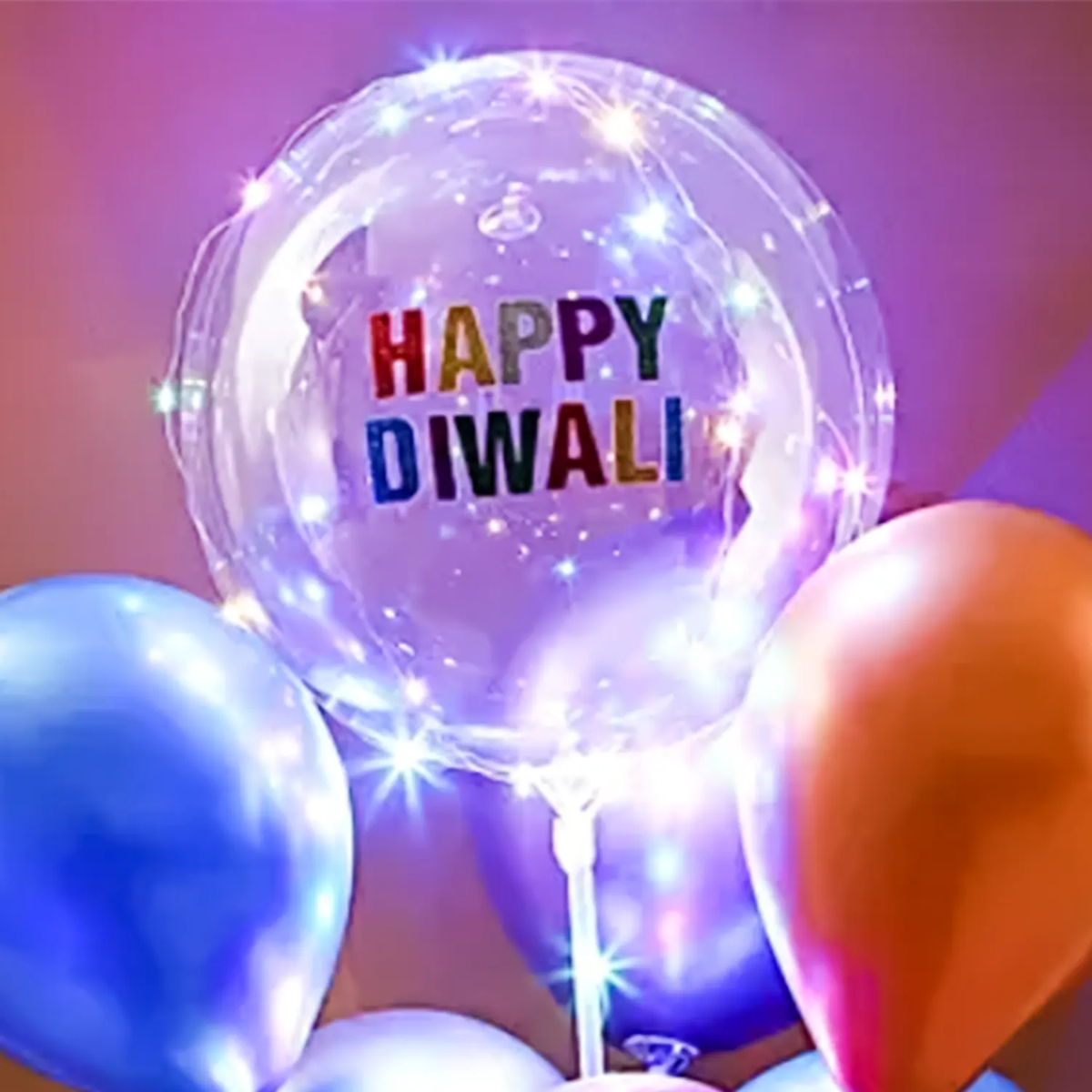 Glittery Happy Diwali Balloon Bouquet