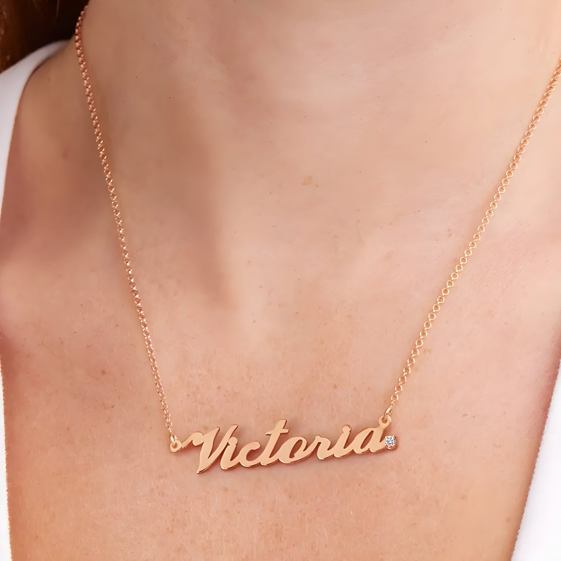 Personalised Diamond Studded Classic Cocktail Name Pendant