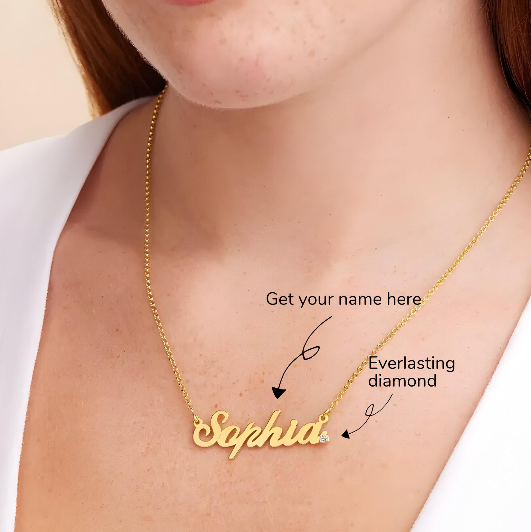 Personalised Diamond Studded Classic Cocktail Name Pendant