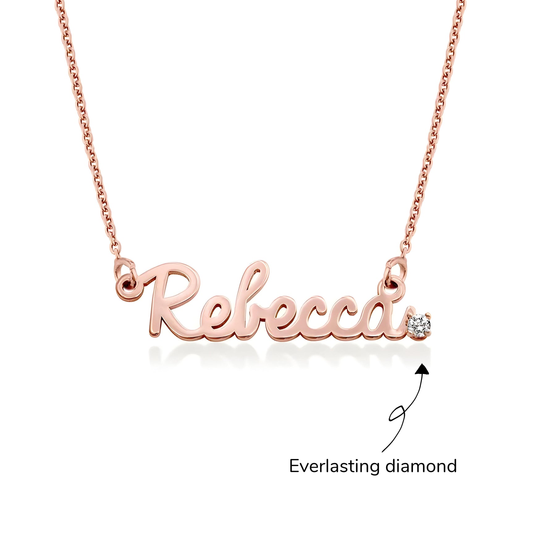 Personalised Diamond Studded Cursive Name Pendant