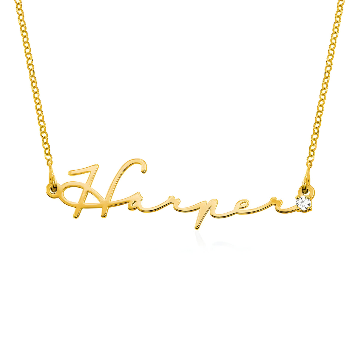 Personalised Diamond Studded Signature Name Pendant