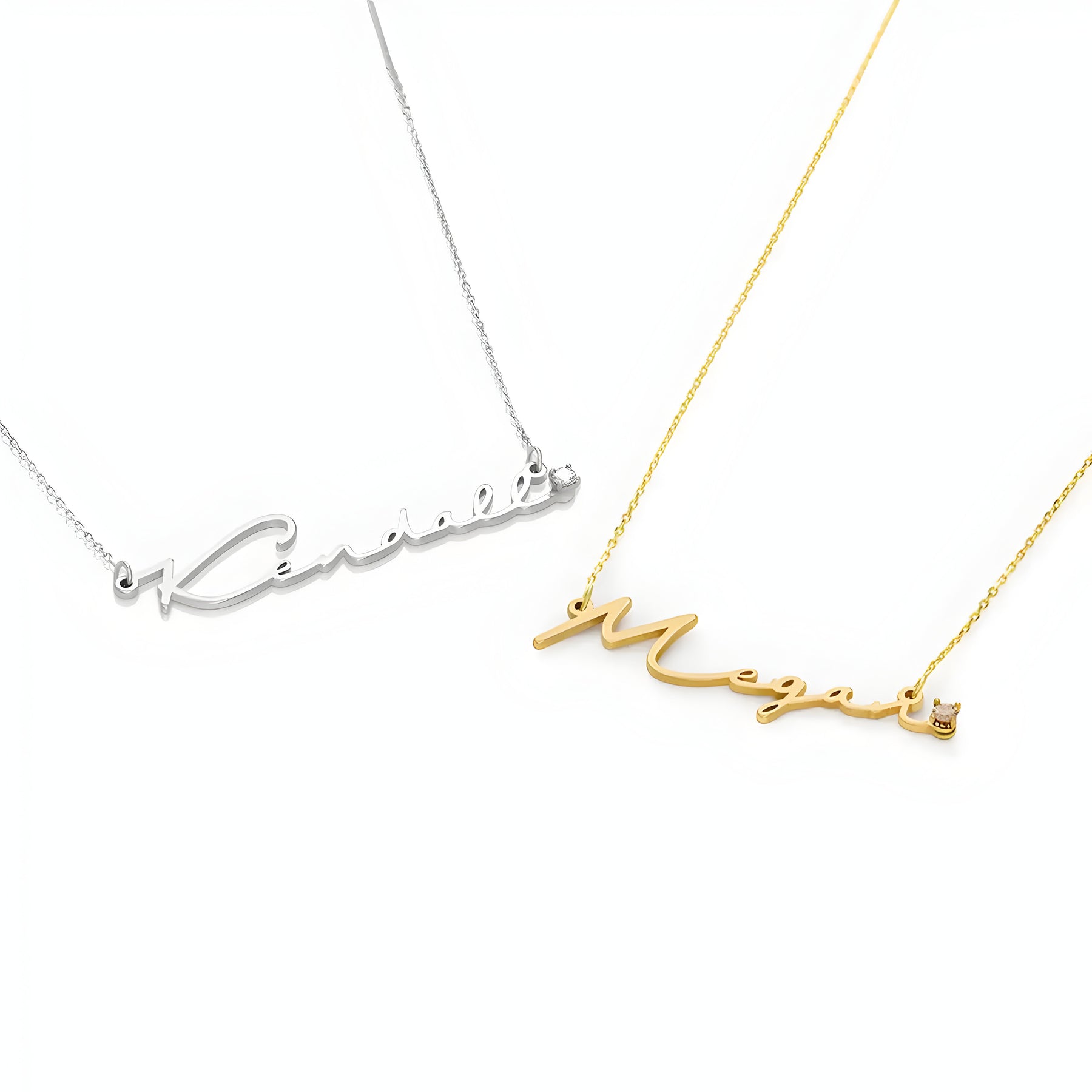 Personalised Diamond Studded Signature Name Pendant