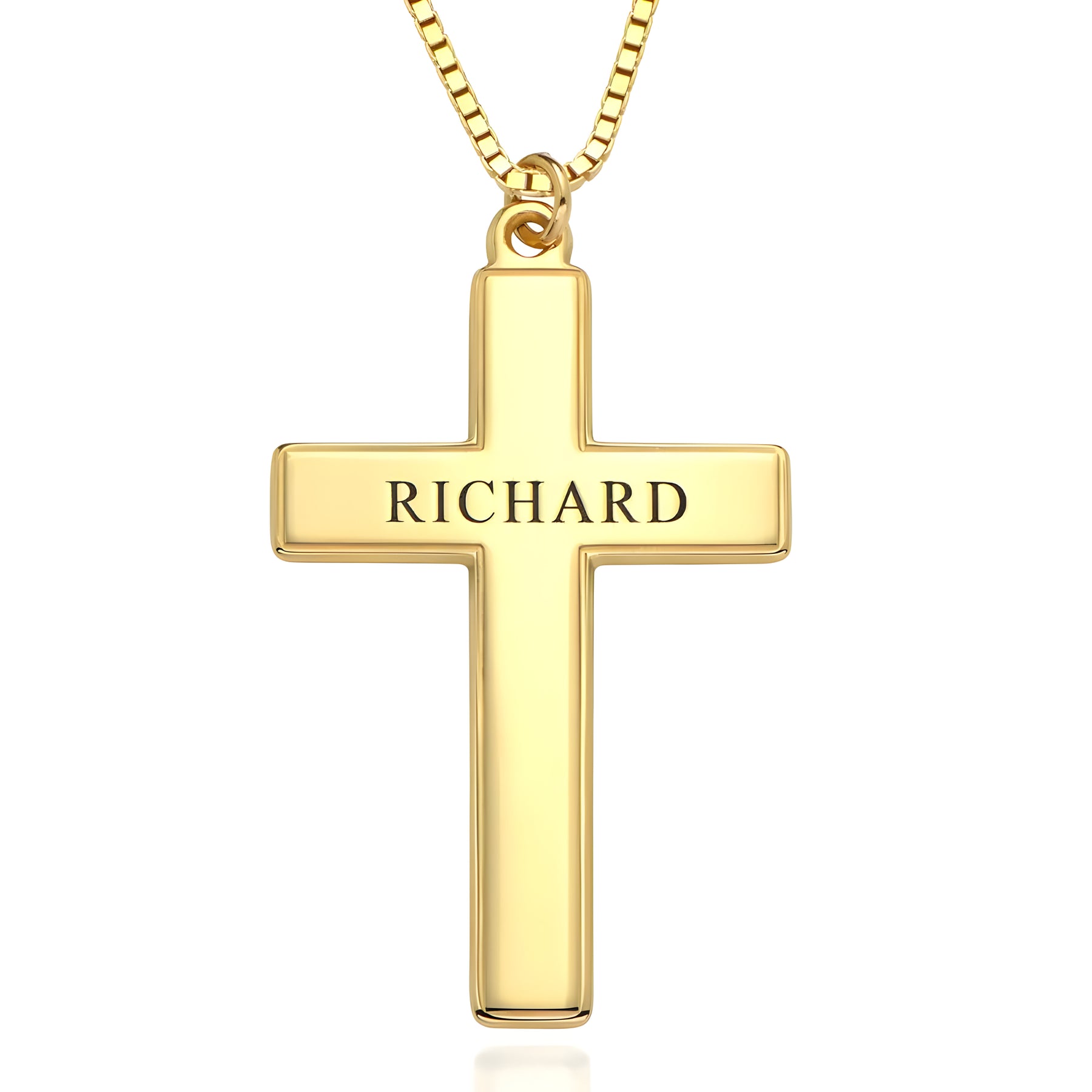 Personalised Engraved Cross Name Pendant