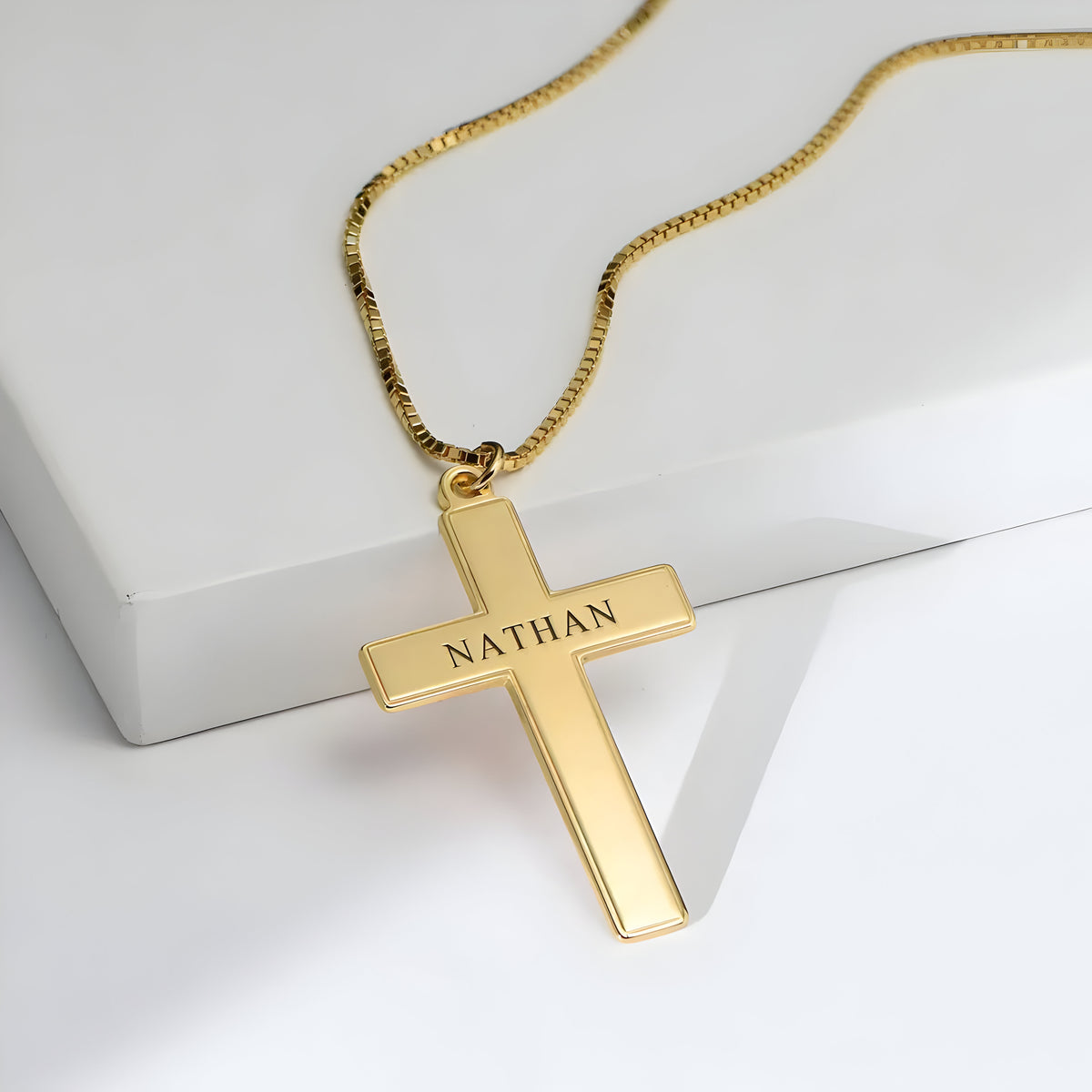 Personalised Engraved Cross Name Pendant