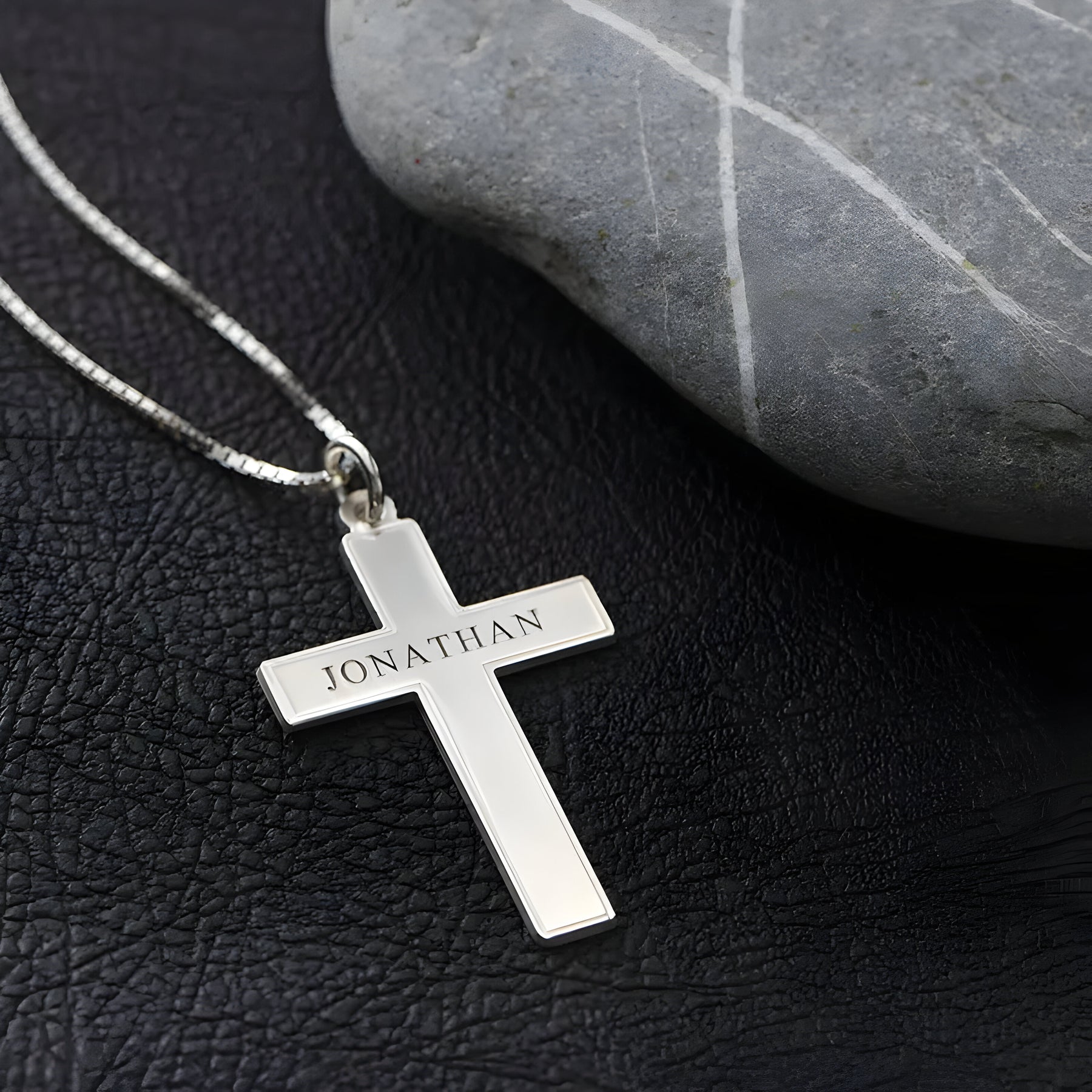 Personalised Engraved Cross Name Pendant