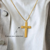Personalised Engraved Cross Name Pendant