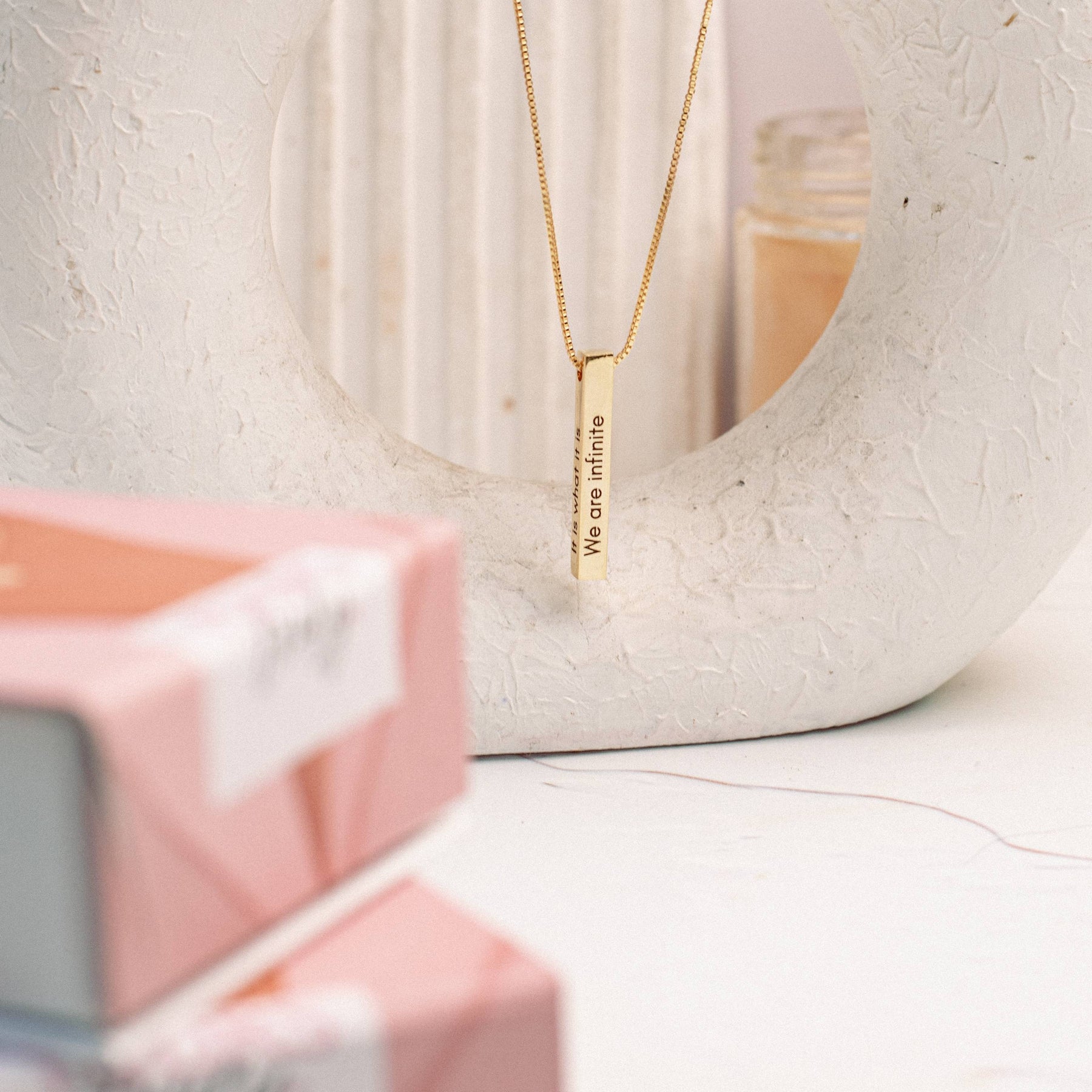 Personalised Engraved Cuboid Memory Bar Pendant