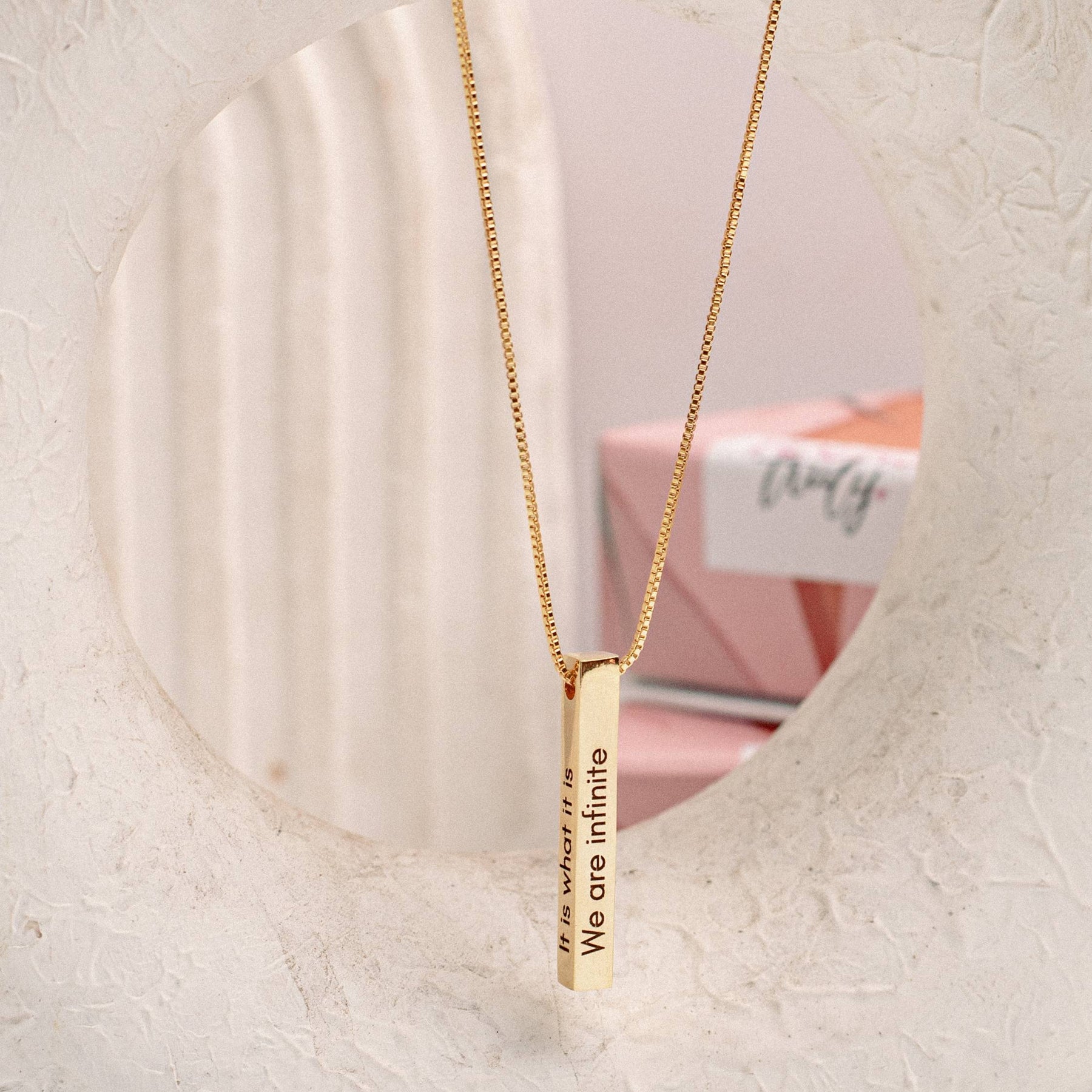 Personalised Engraved Cuboid Memory Bar Pendant