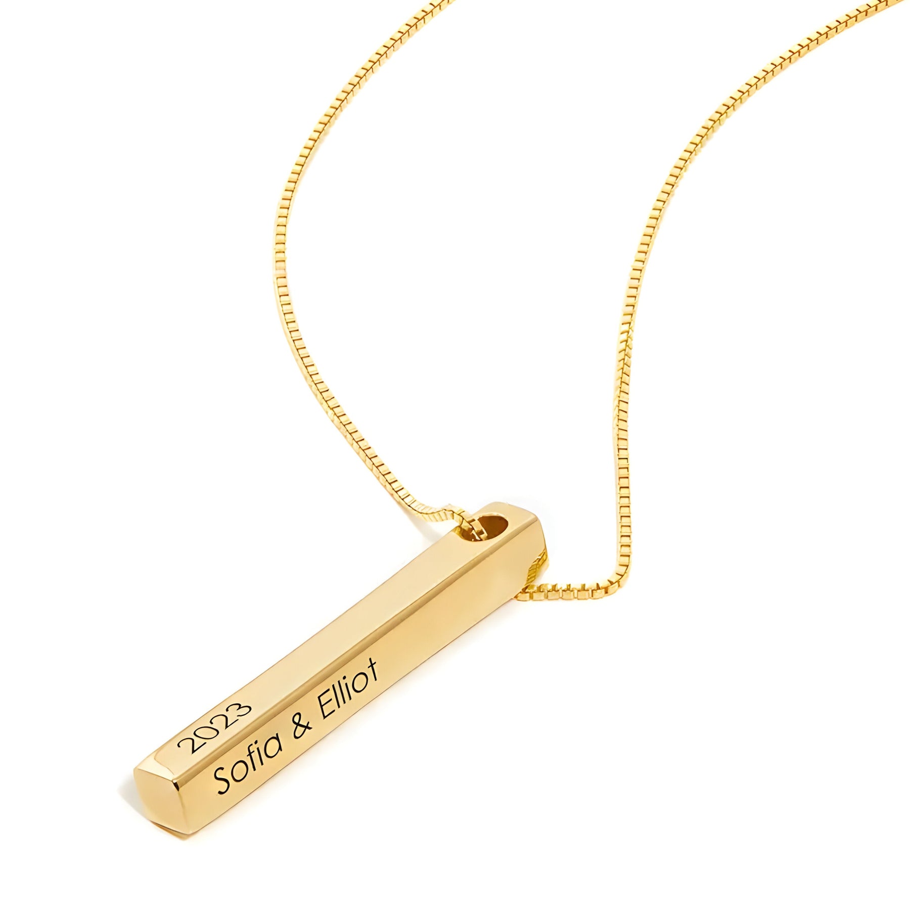 Personalised Engraved Cuboid Memory Bar Pendant