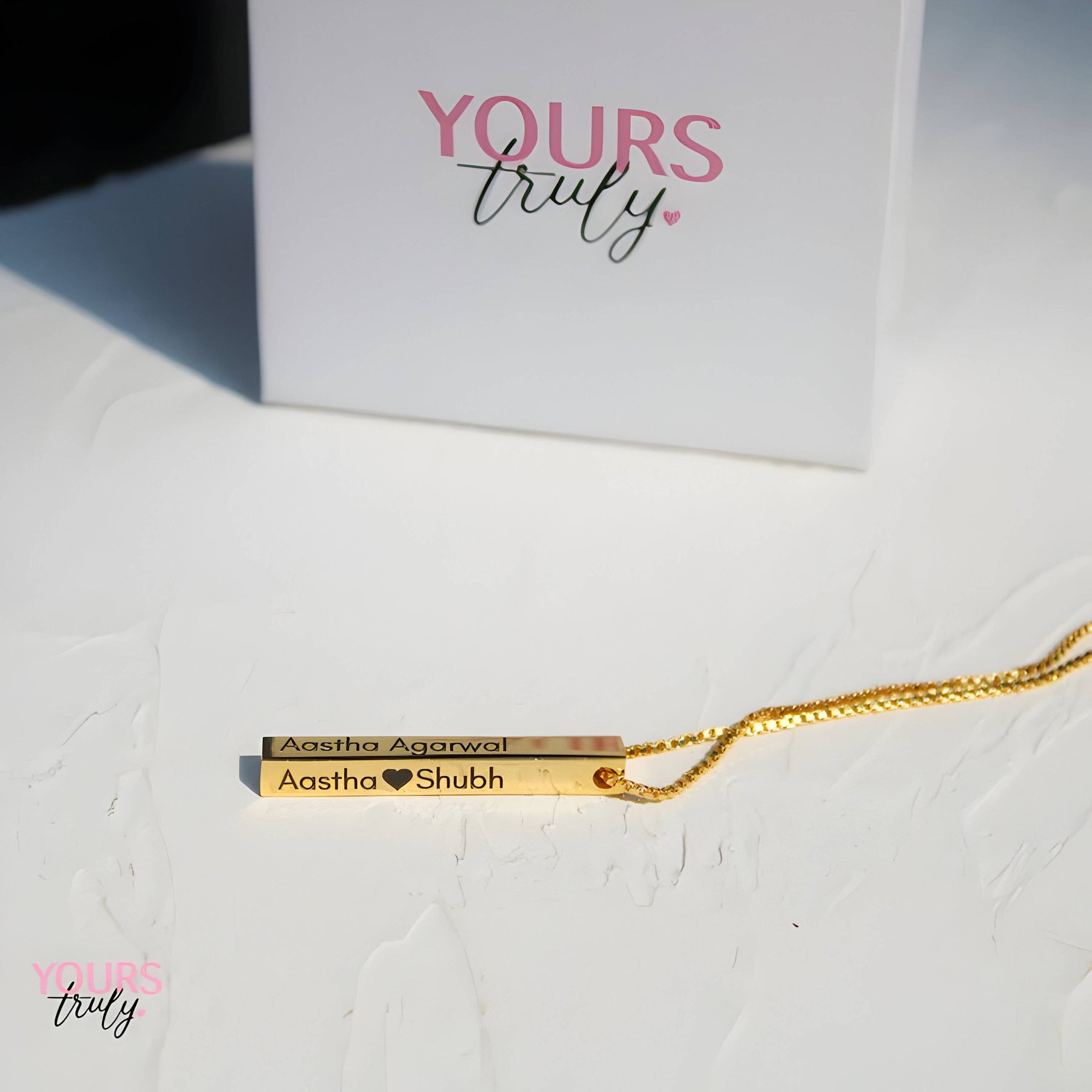 Personalised Engraved Cuboid Memory Bar Pendant
