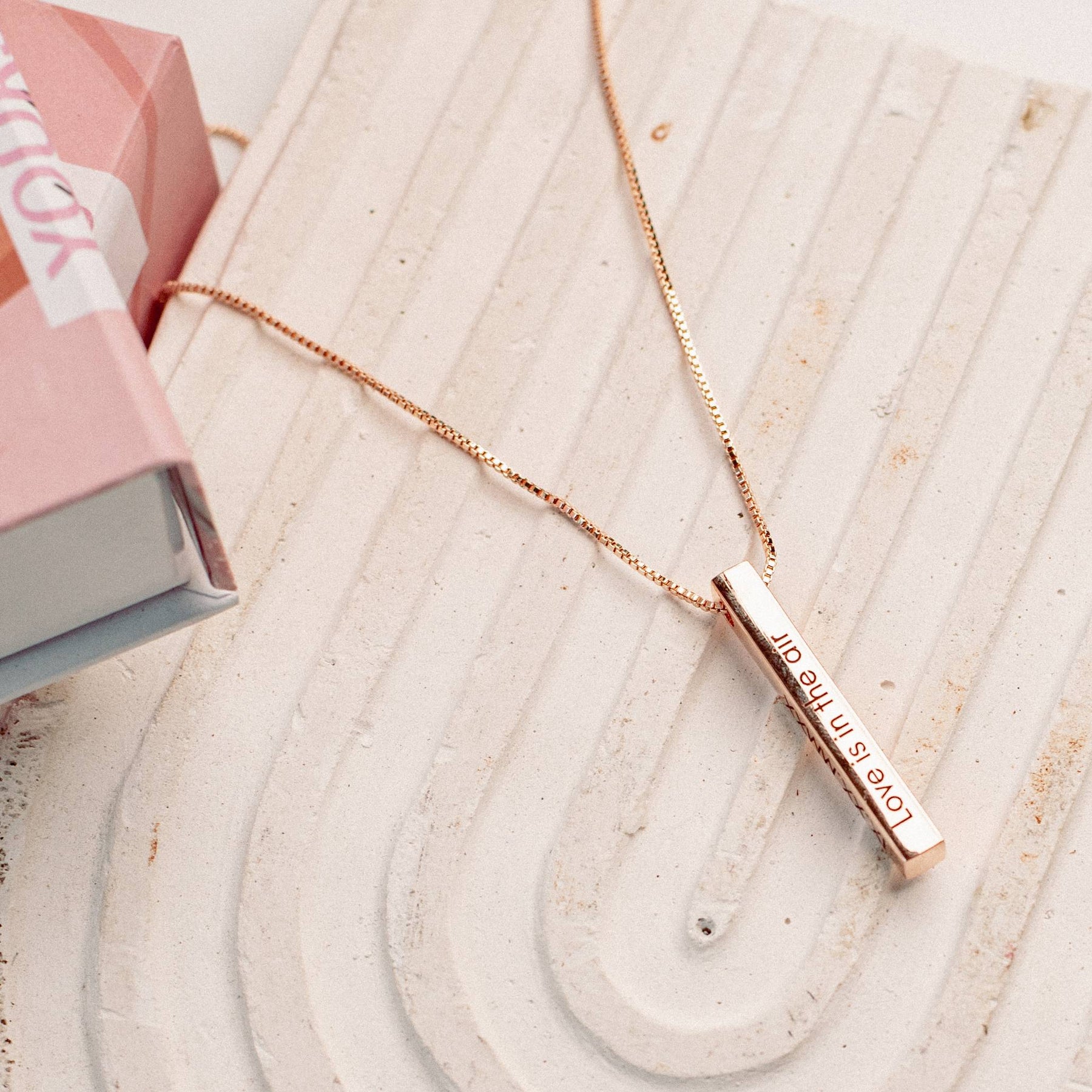 Personalised Engraved Cuboid Memory Bar Pendant