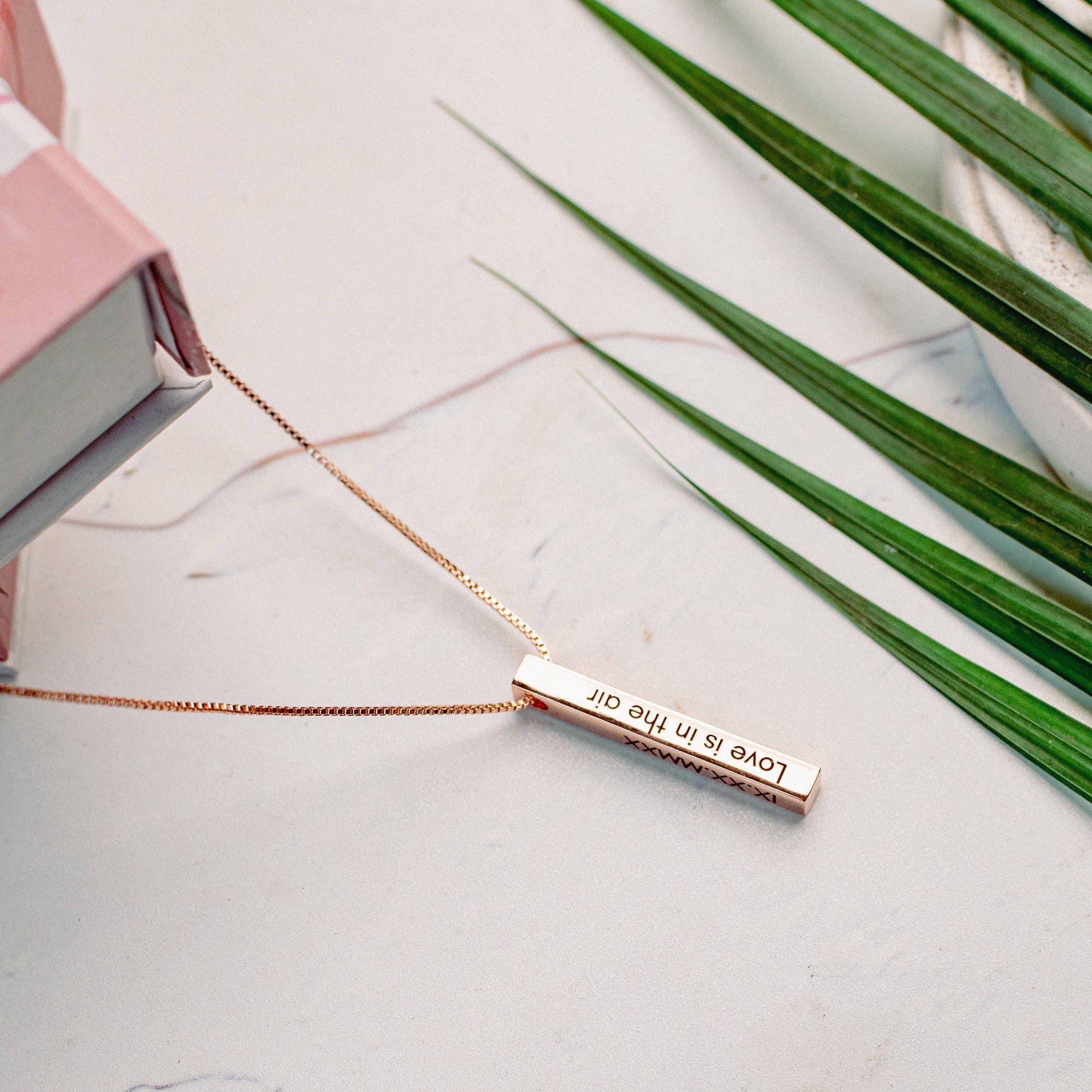 Personalised Engraved Cuboid Memory Bar Pendant