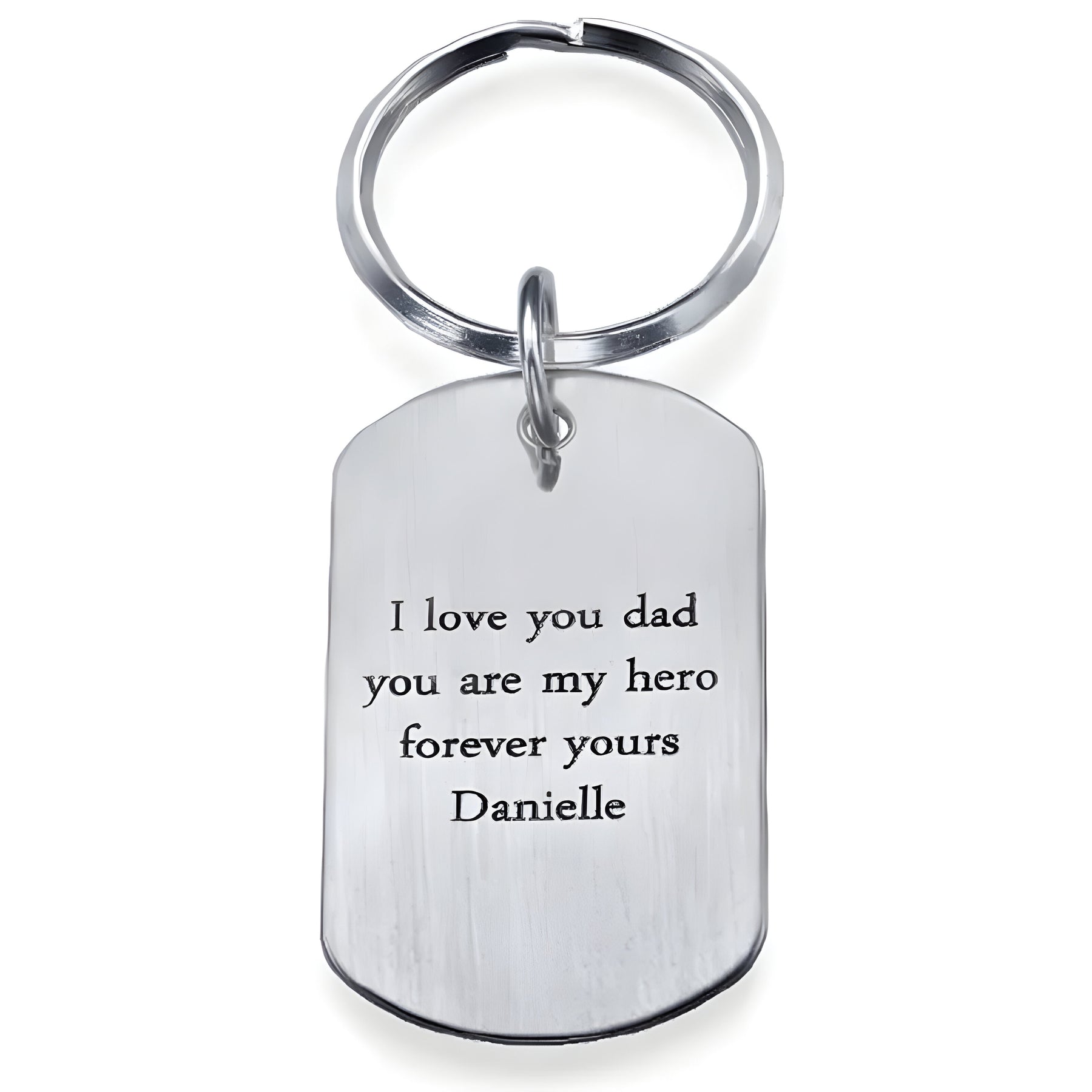 Personalised Engraved Dad Tag Keychain