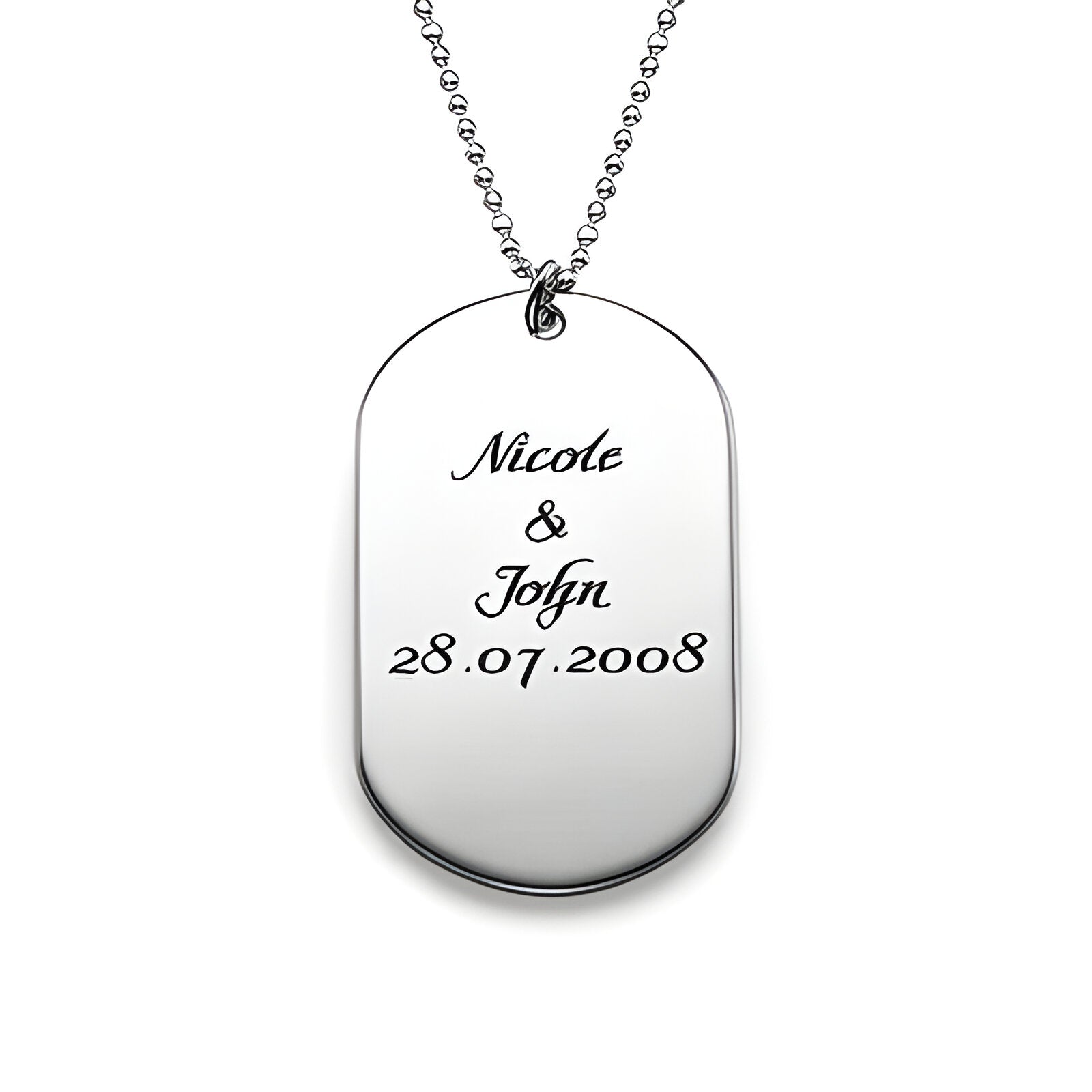 Personalised Engraved Dog Tag Pendant