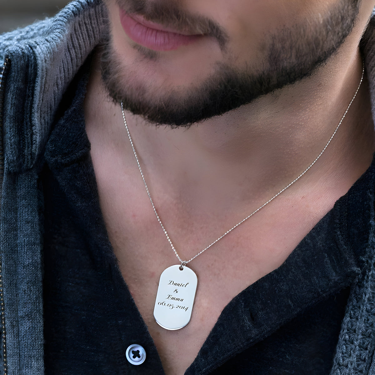 Personalised Engraved Dog Tag Pendant