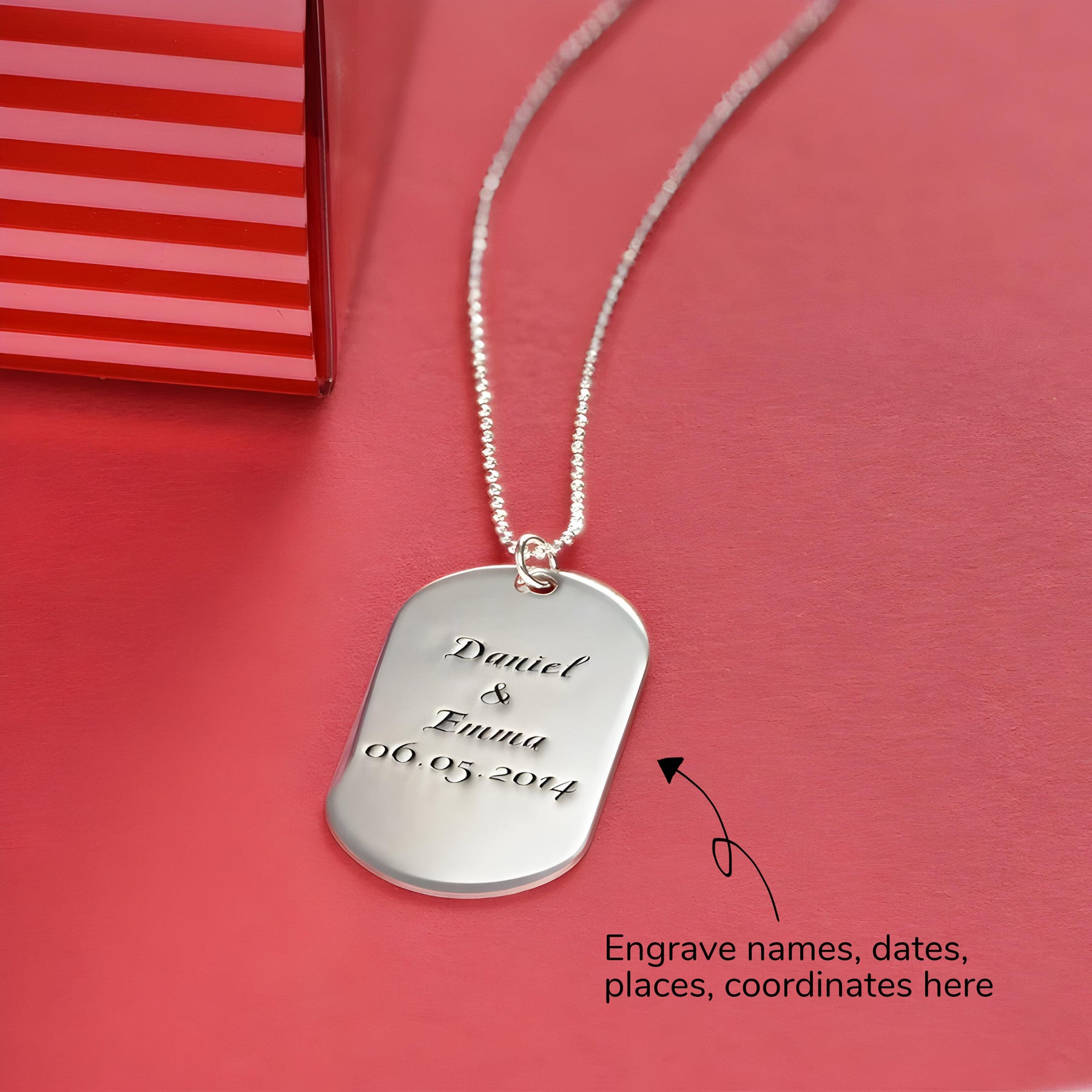 Personalised Engraved Dog Tag Pendant