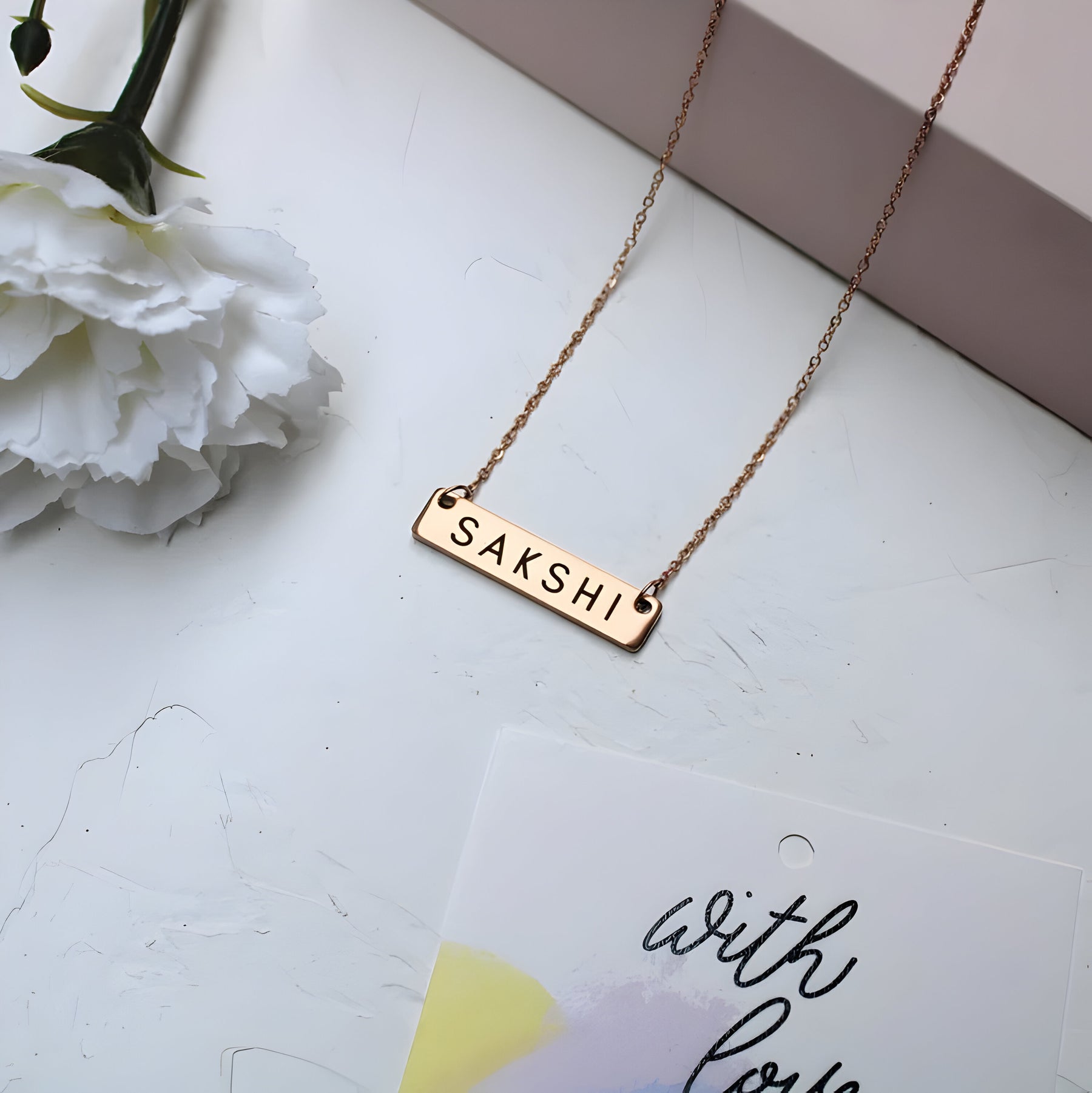 Personalised Engraved Horizontal Bar Pendant