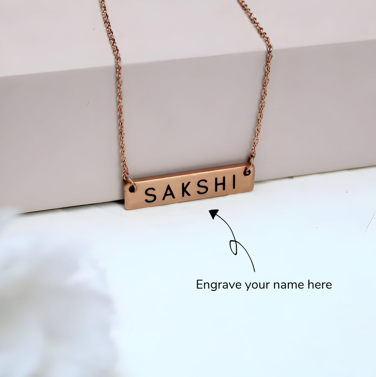 Personalised Engraved Horizontal Bar Pendant