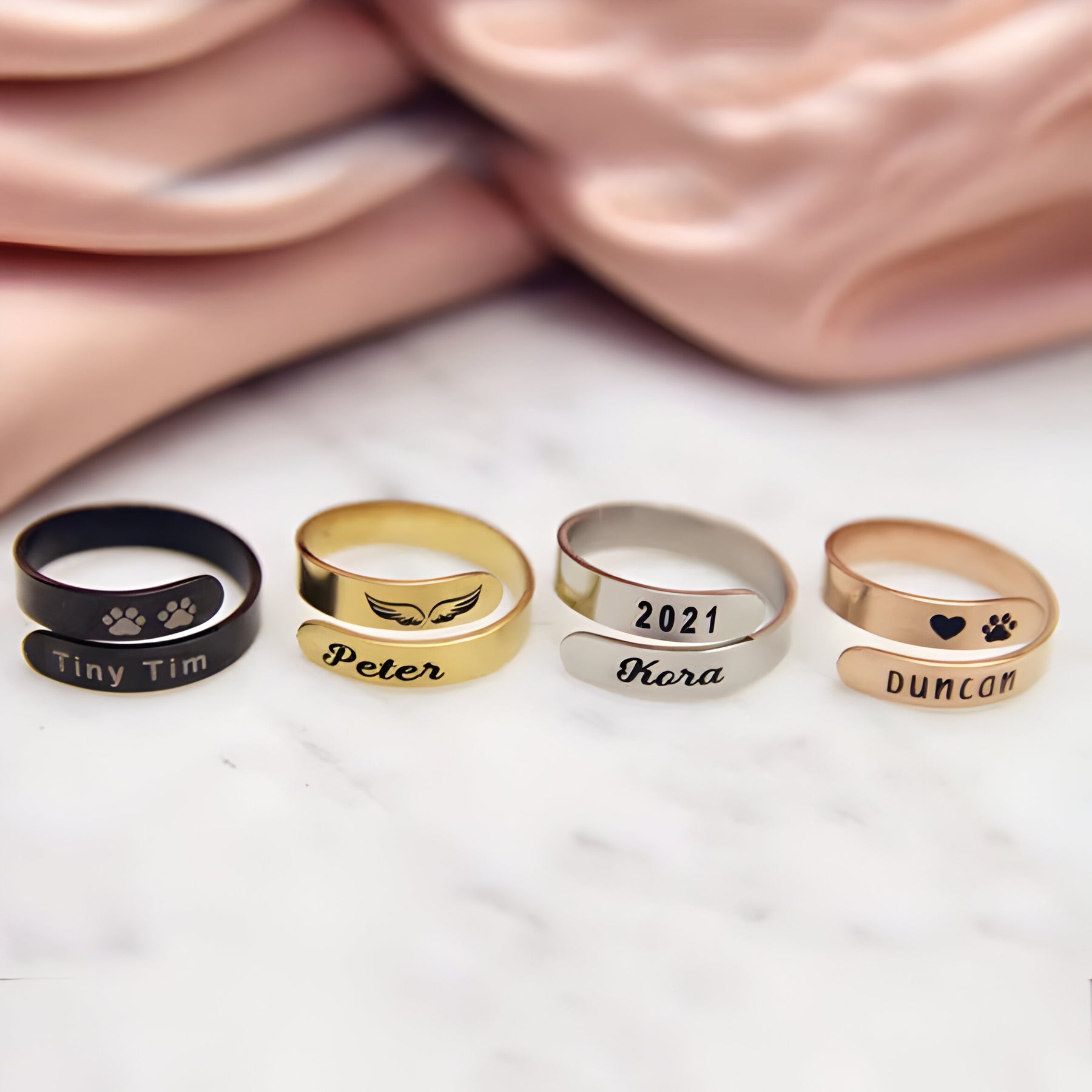 Personaised Engraved Pet Lovers Ring