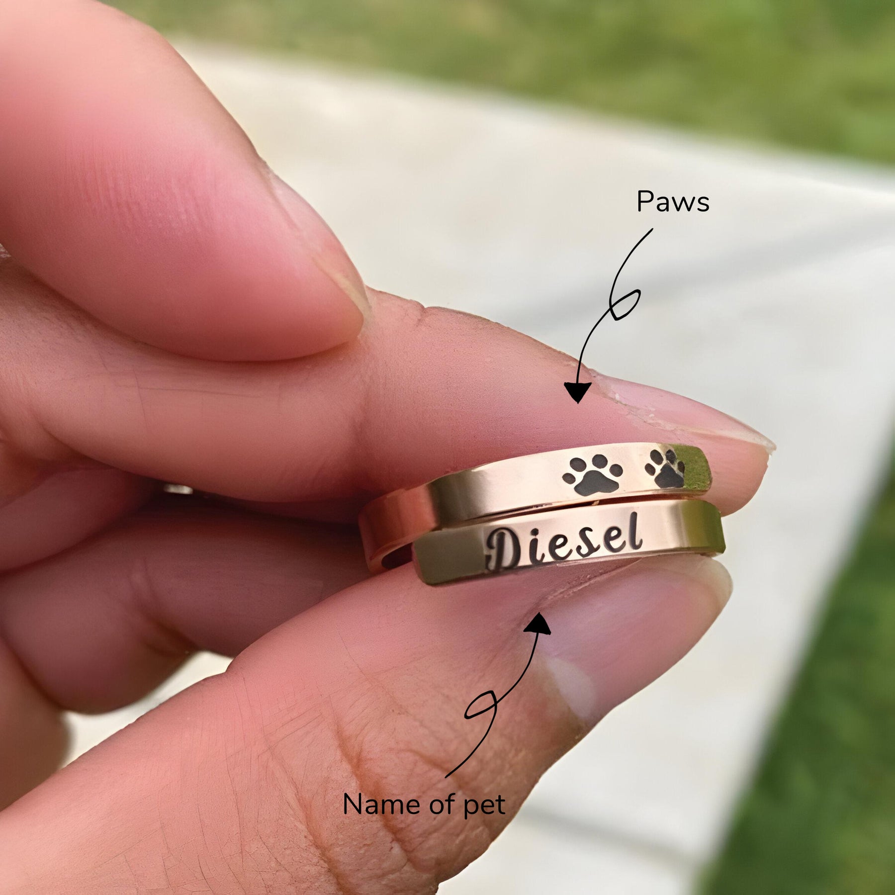 Personaised Engraved Pet Lovers Ring