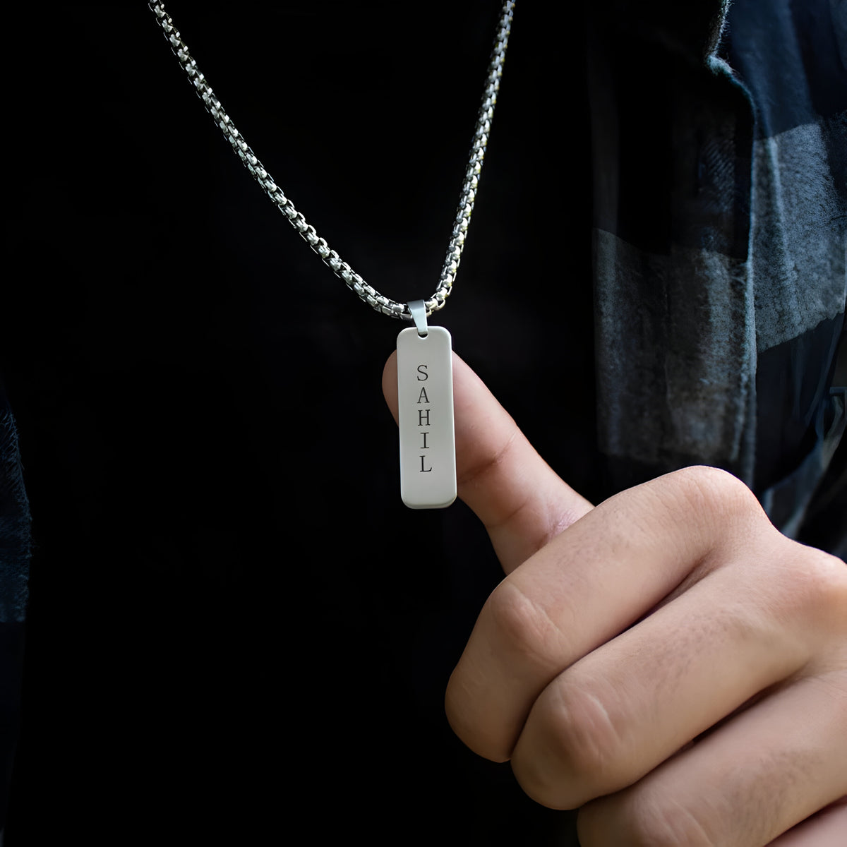 Personalised Engraved Reversible Tag Pendant