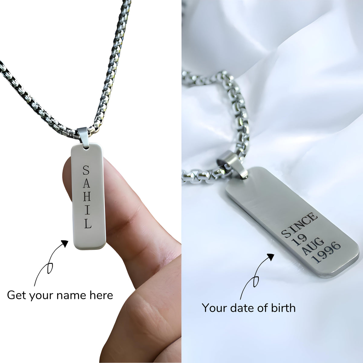 Personalised Engraved Reversible Tag Pendant