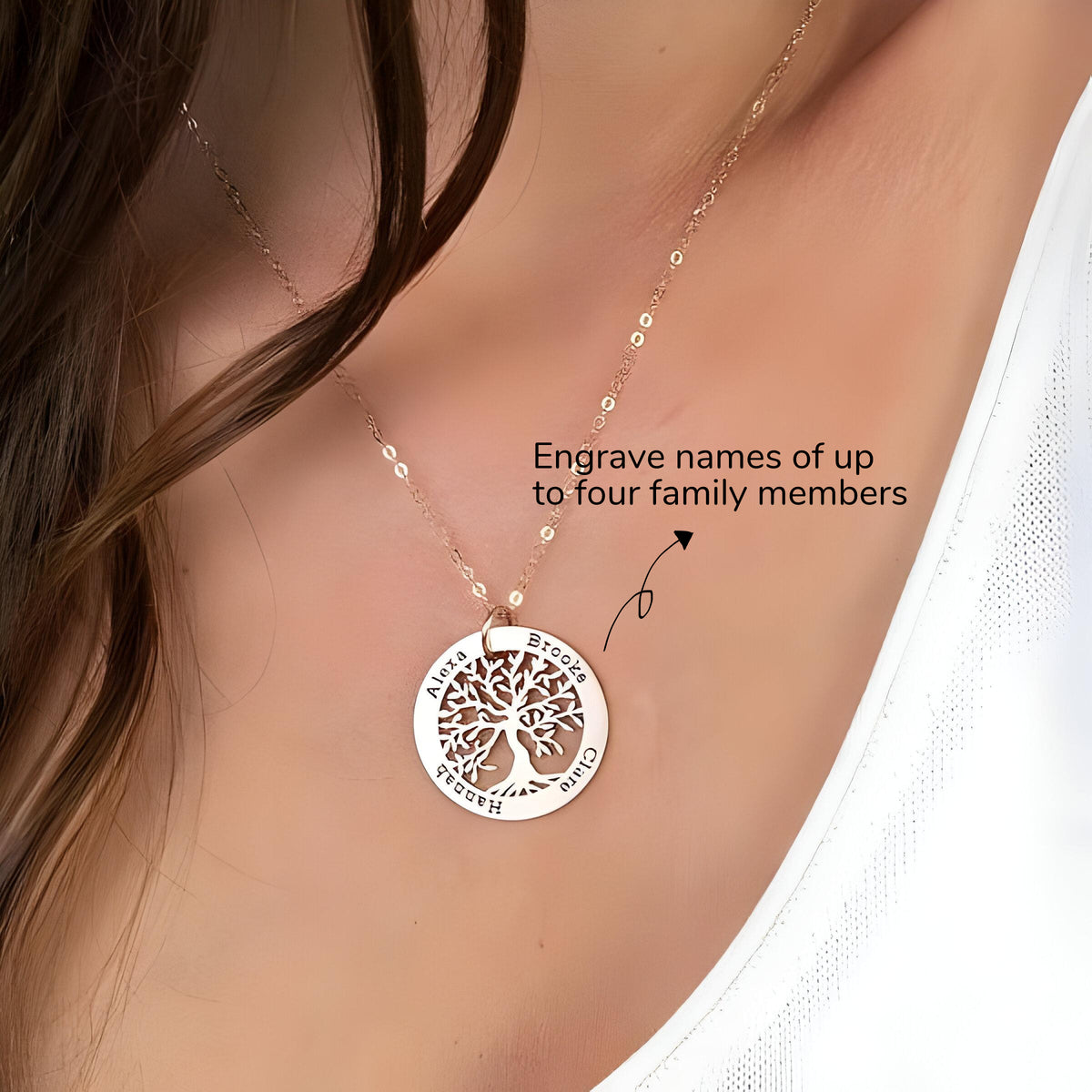 Personalised Engraved Tree of Life Pendant