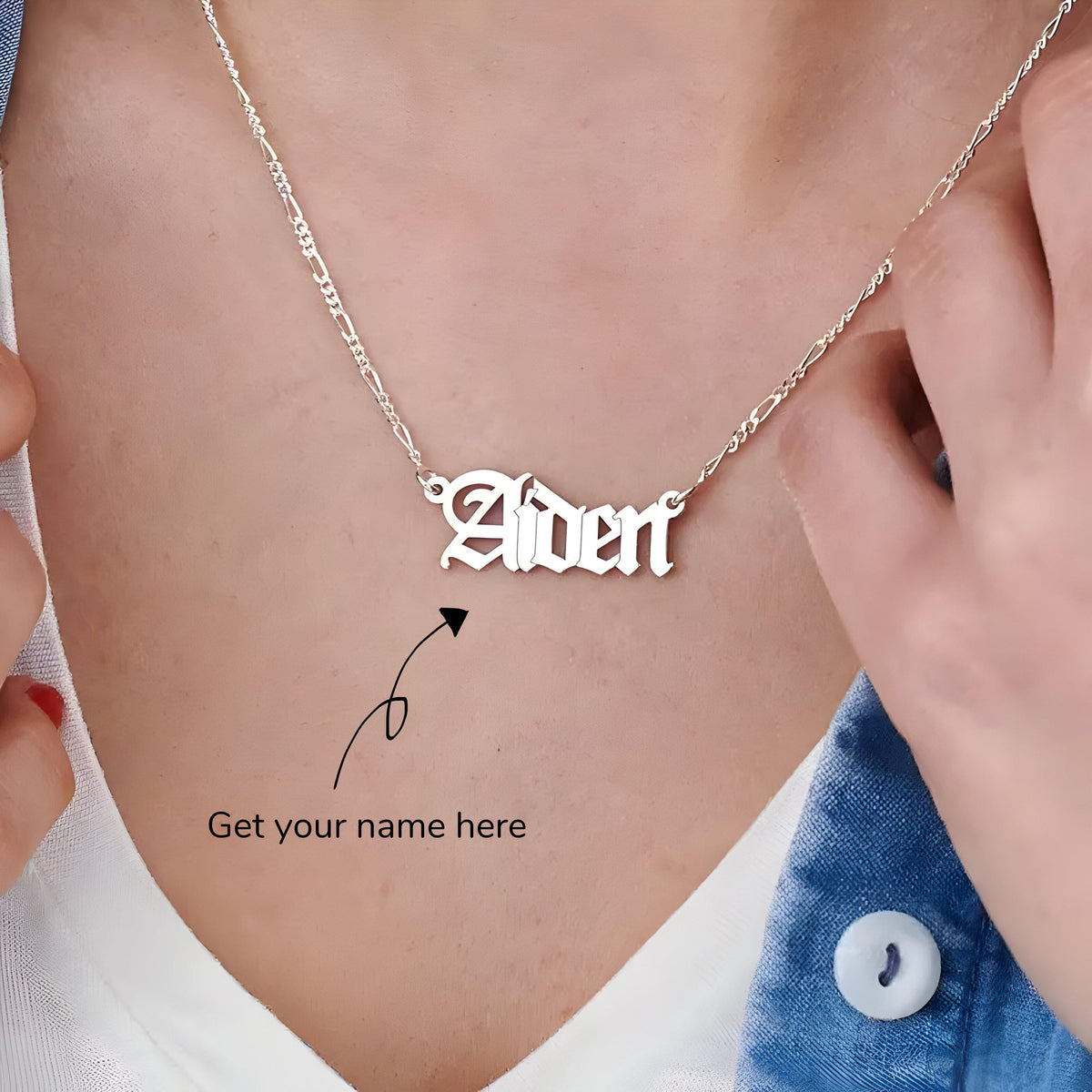 Personalised Gothic Name Pendant
