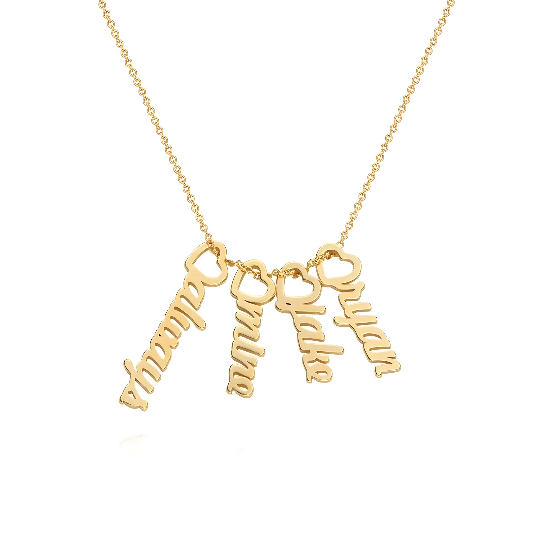 Personalised Heart Drop Vertical Name Pendant