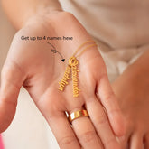 Personalised Heart Drop Vertical Name Pendant