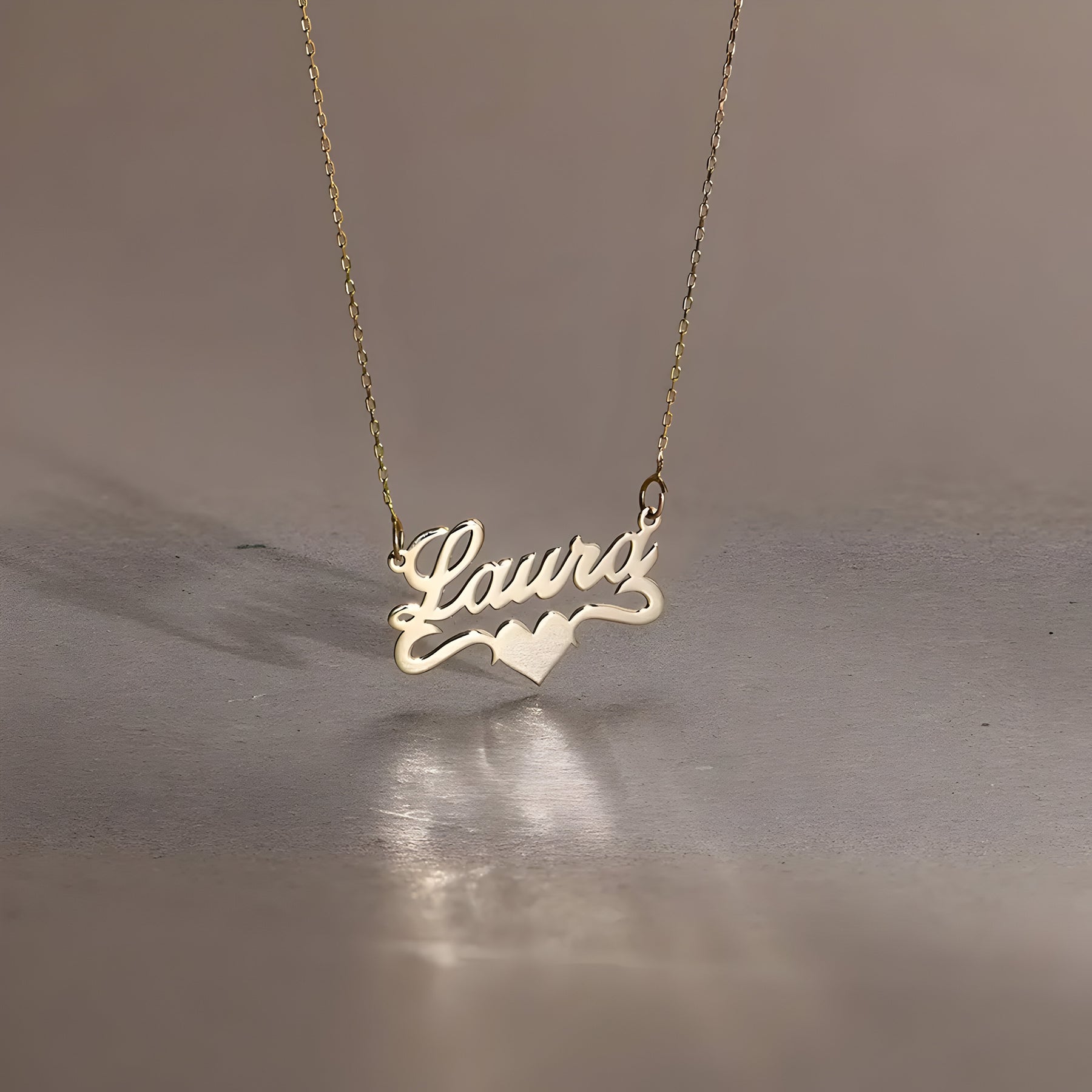 Personalised Heart Underline Name Pendant
