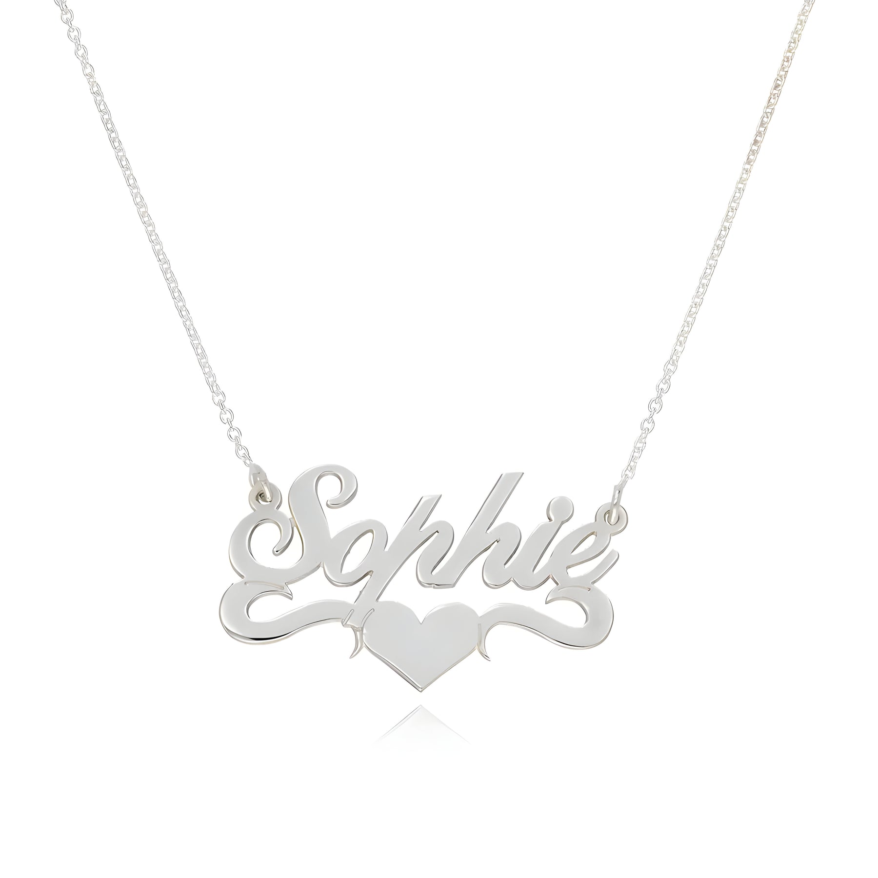 Personalised Heart Underline Name Pendant