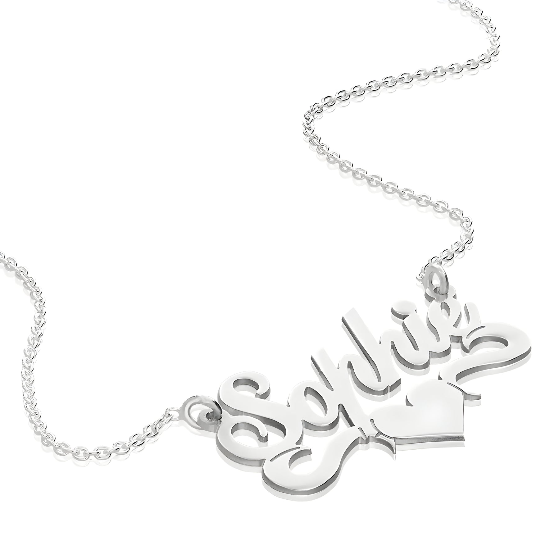 Personalised Heart Underline Name Pendant