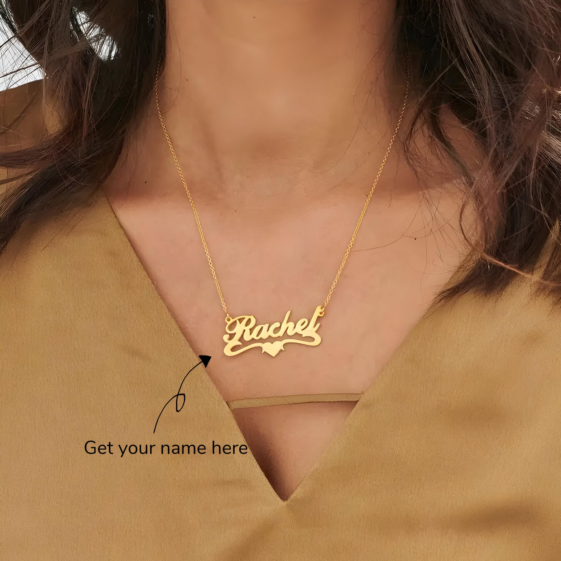 Personalised Heart Underline Name Pendant