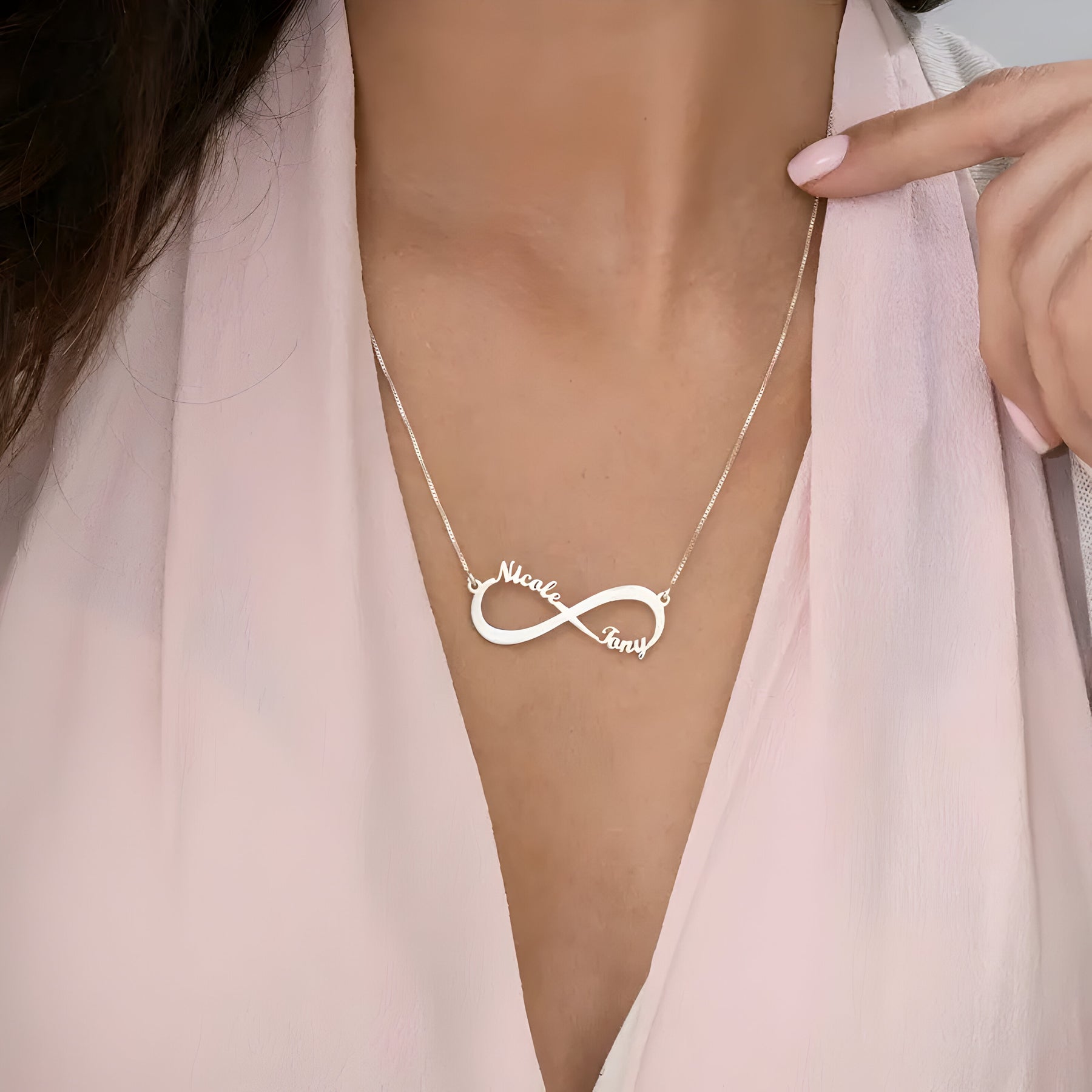 Personalised Infinity Couple Name Pendant