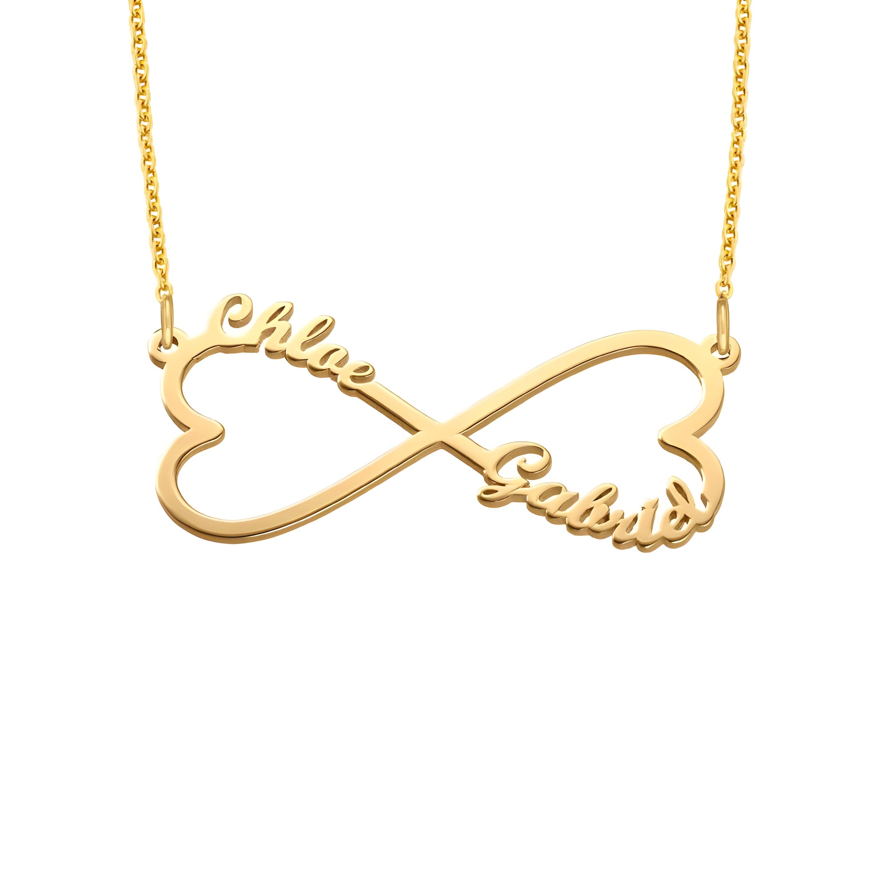 Personalised Infinity Heart Couple Name Pendant