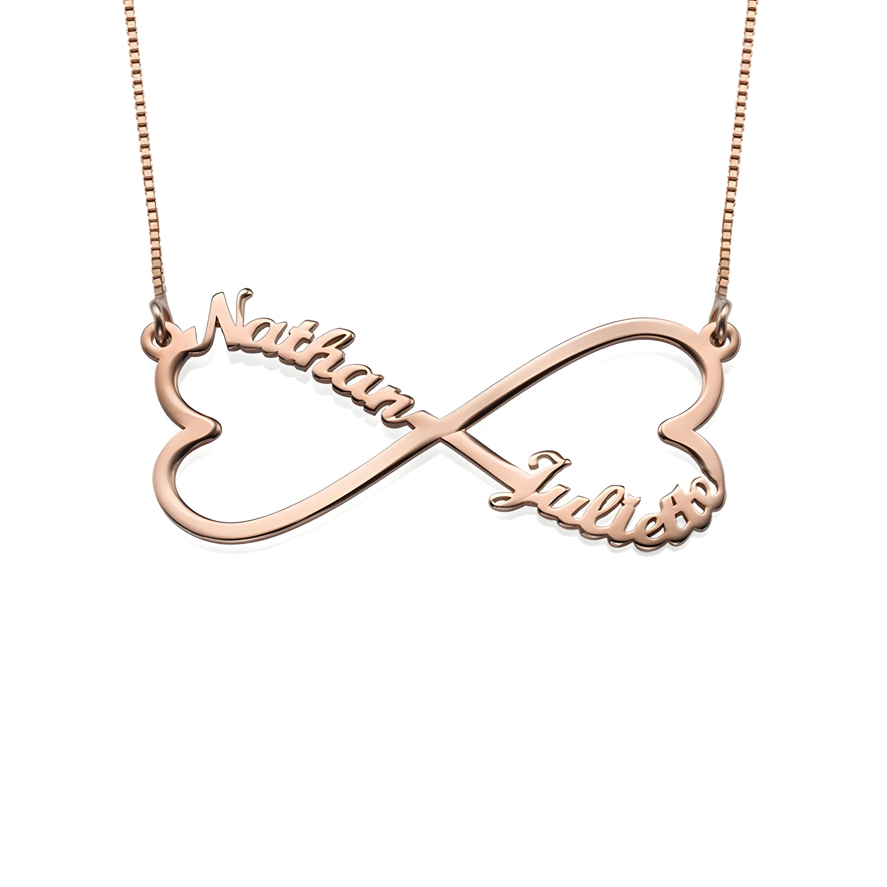 Personalised Infinity Heart Couple Name Pendant