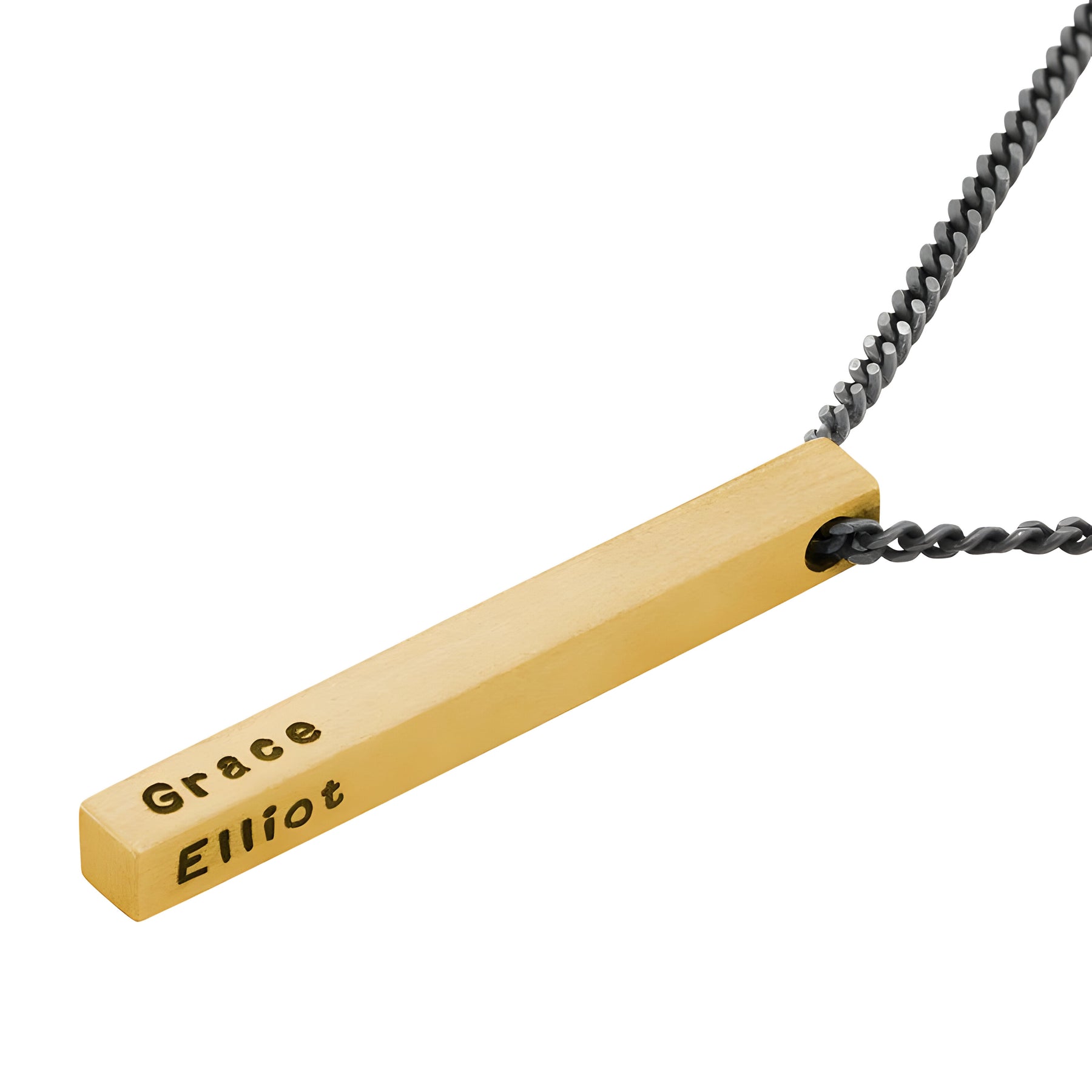 Personalised Matte Finish Engraved Cuboid Memory Bar Pendant