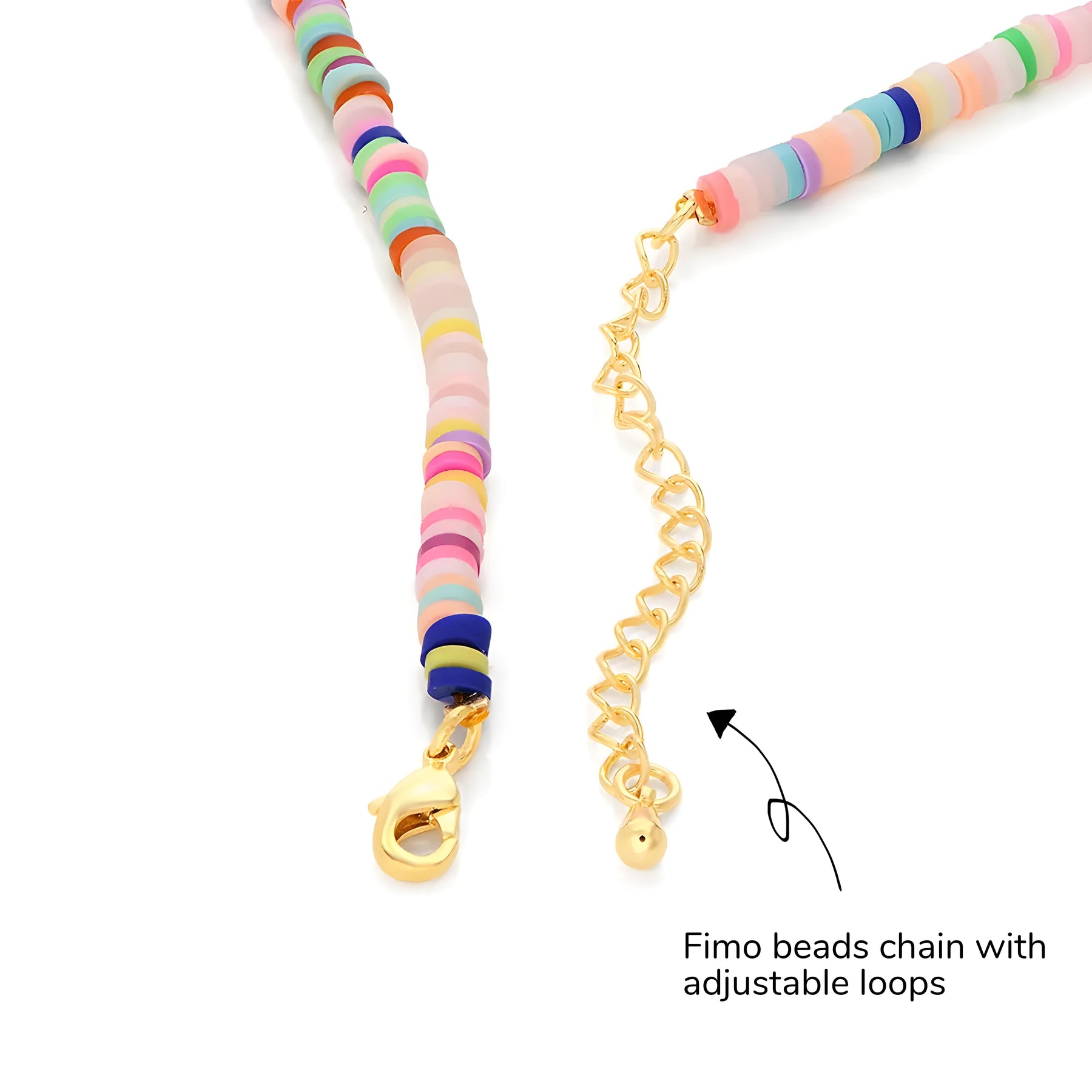 Personalised Rainbow Fimo Beads Name Pendant