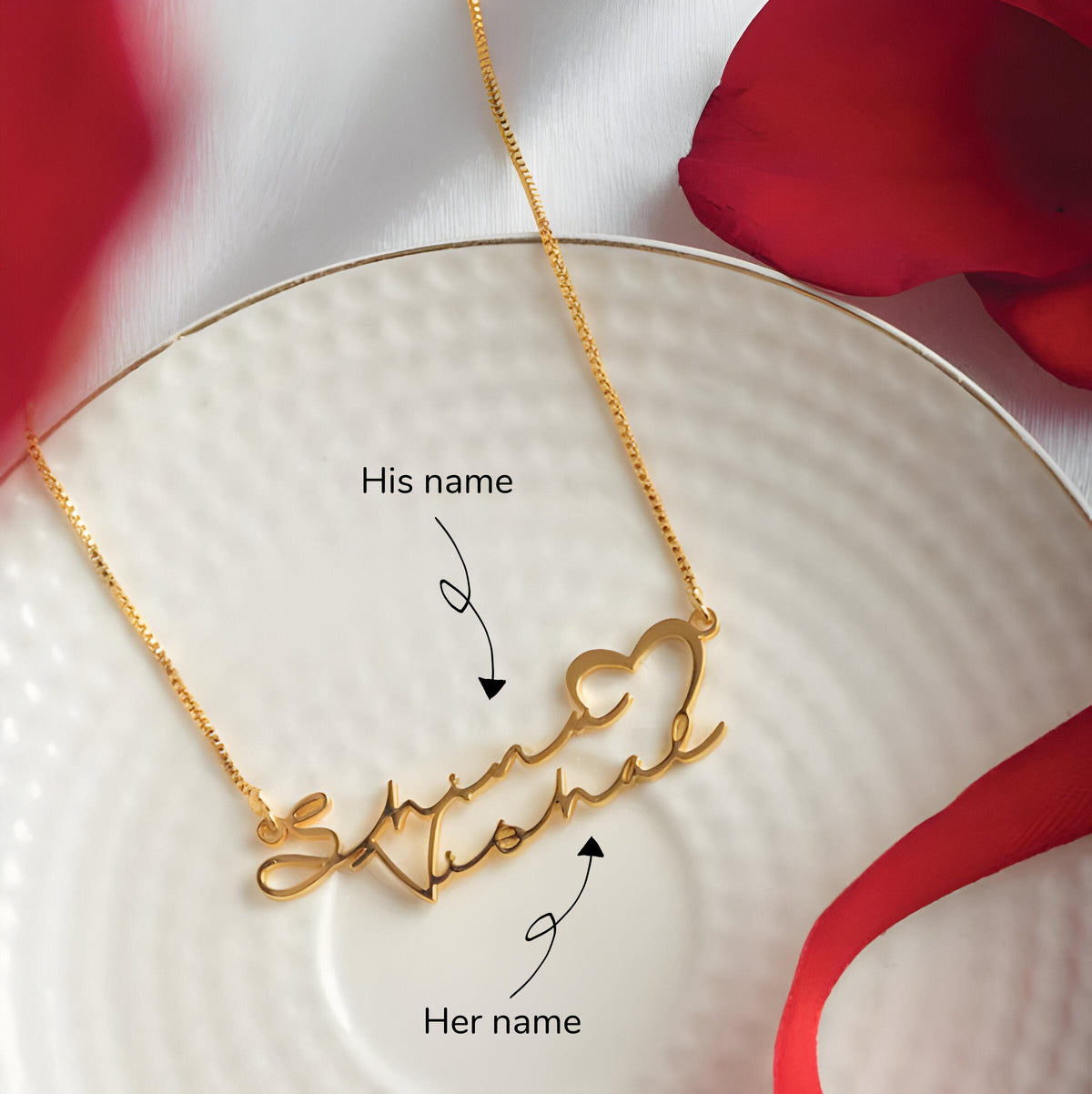 Personalised Signature Couple Name Pendant