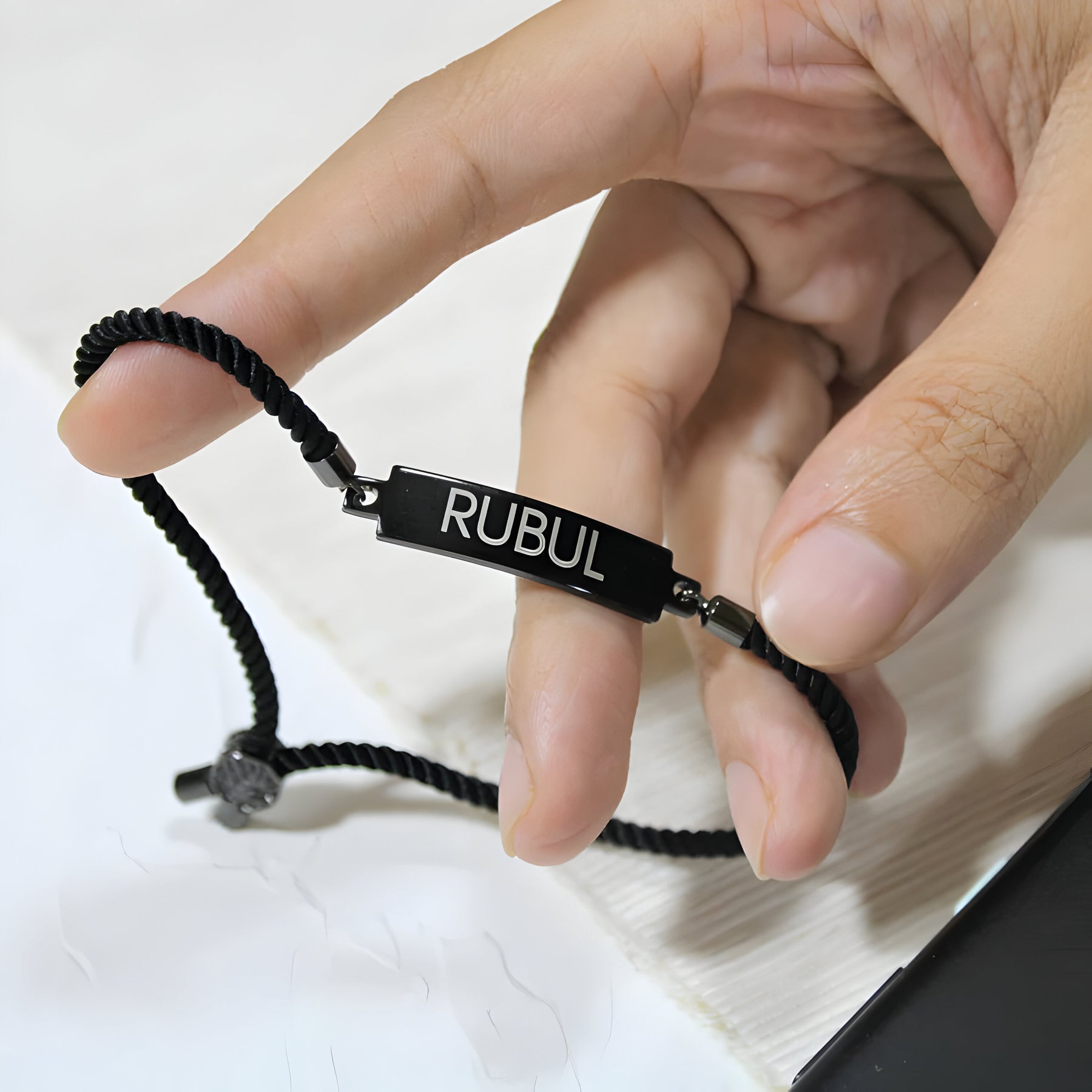 Personalised Yours Truly Metal Engraved Commando Wristband