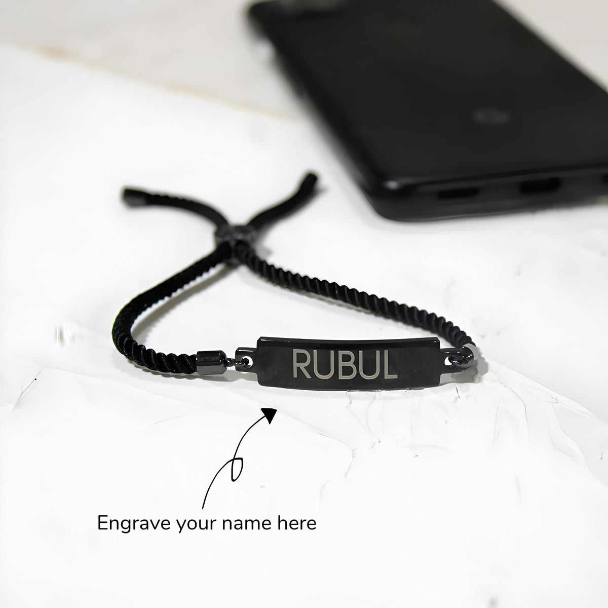 Personalised Yours Truly Metal Engraved Commando Wristband