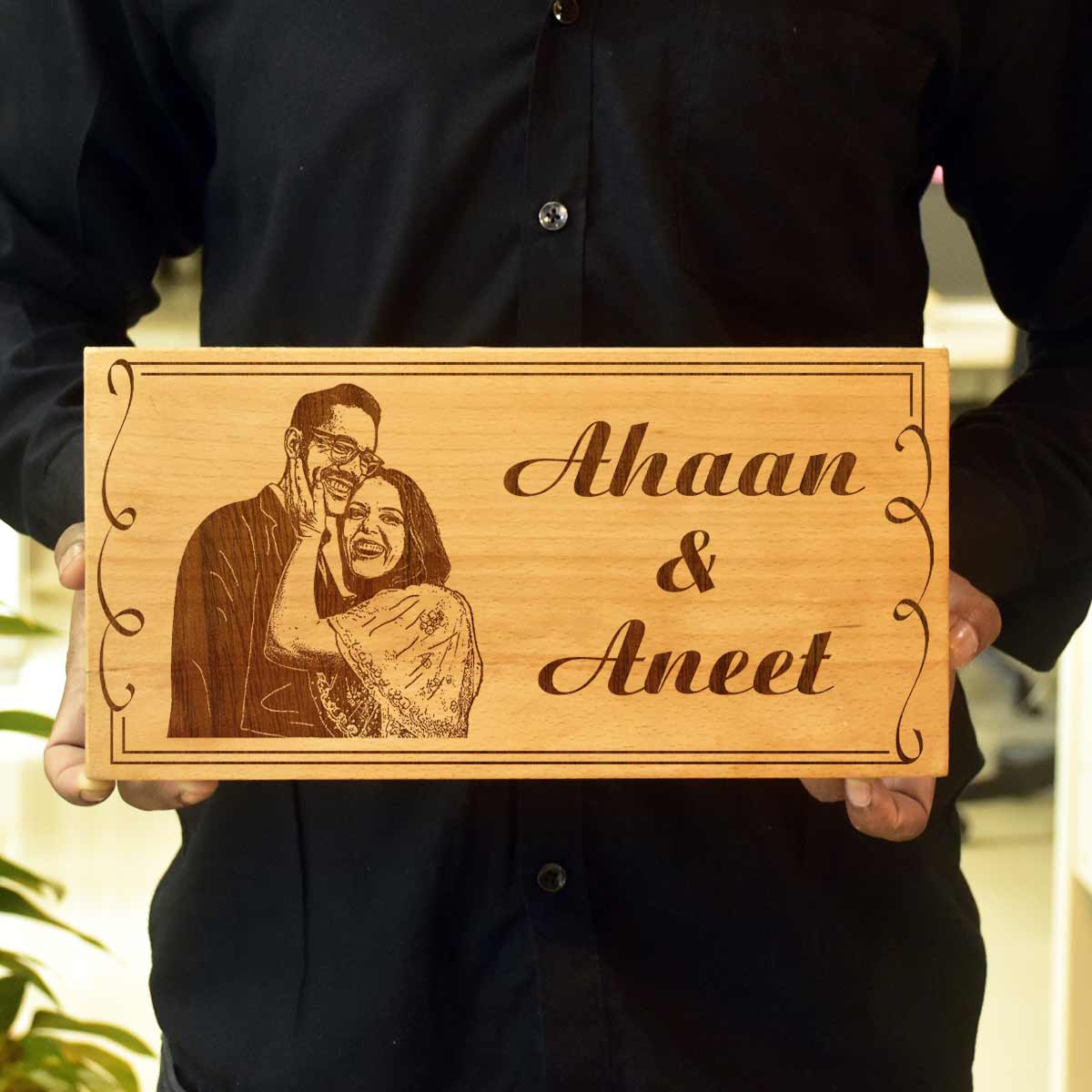 Engraved Door Photo Name Plate For Office/Home
