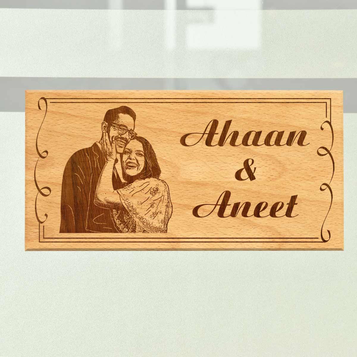 Engraved Door Photo Name Plate For Office/Home